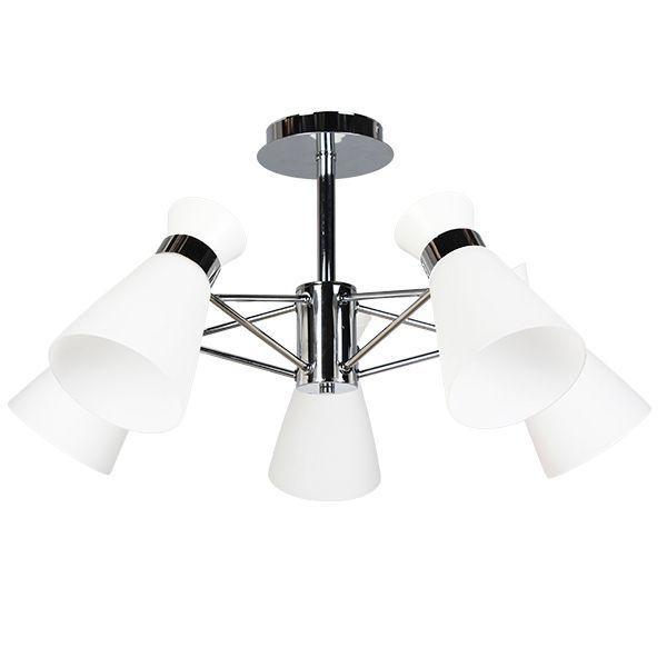 Lampara De Techo Metal Cromada Ampolletas Incluidas -0