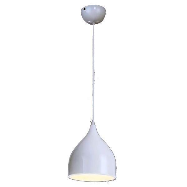 Lampara Colgante Metal Blanca 1 Luz -0