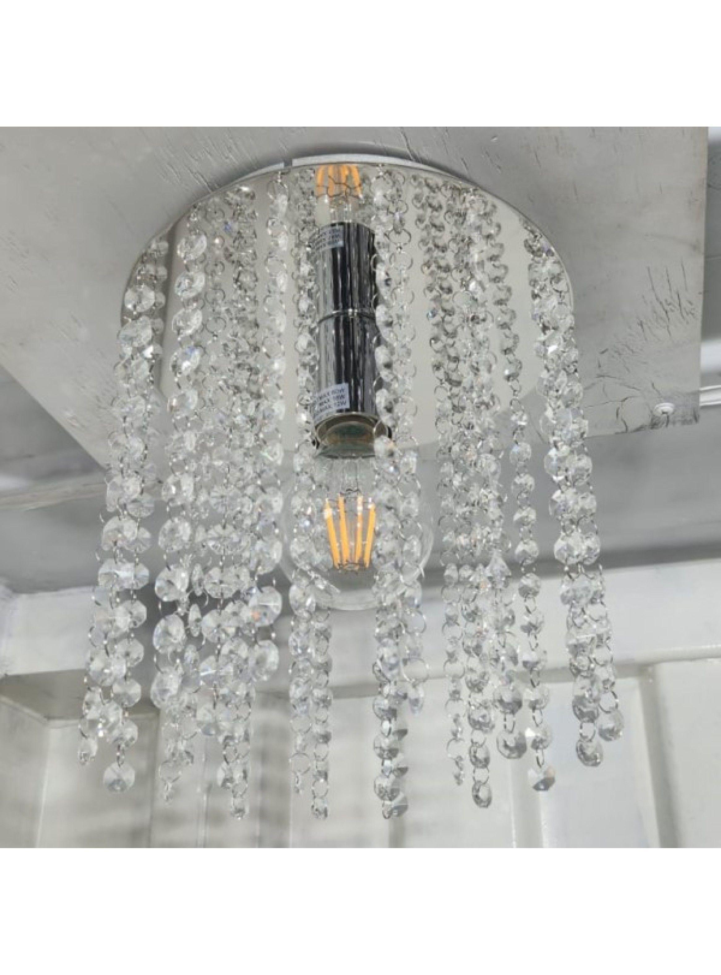 Lampara De Techo Metal Vidrio Ampolleta De Regalo -2