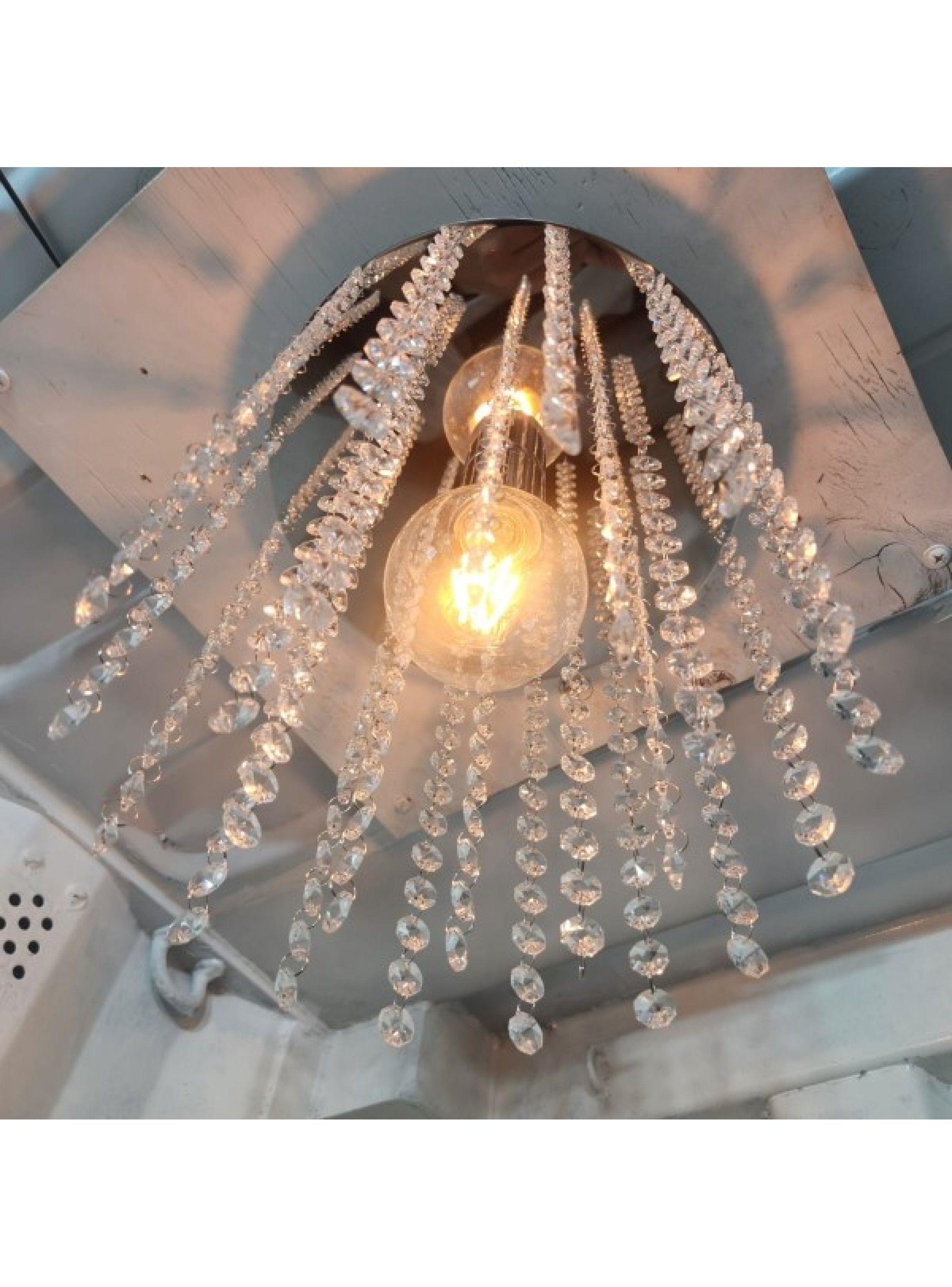 Lampara De Techo Metal Vidrio Ampolleta De Regalo -3