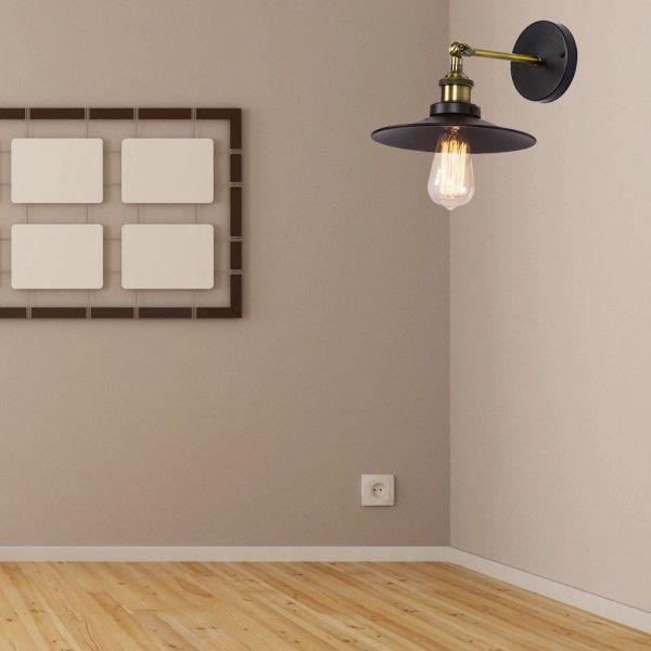 Pack 2 Apliques De Pared Vintage Industrial Negro Y Bronce -2