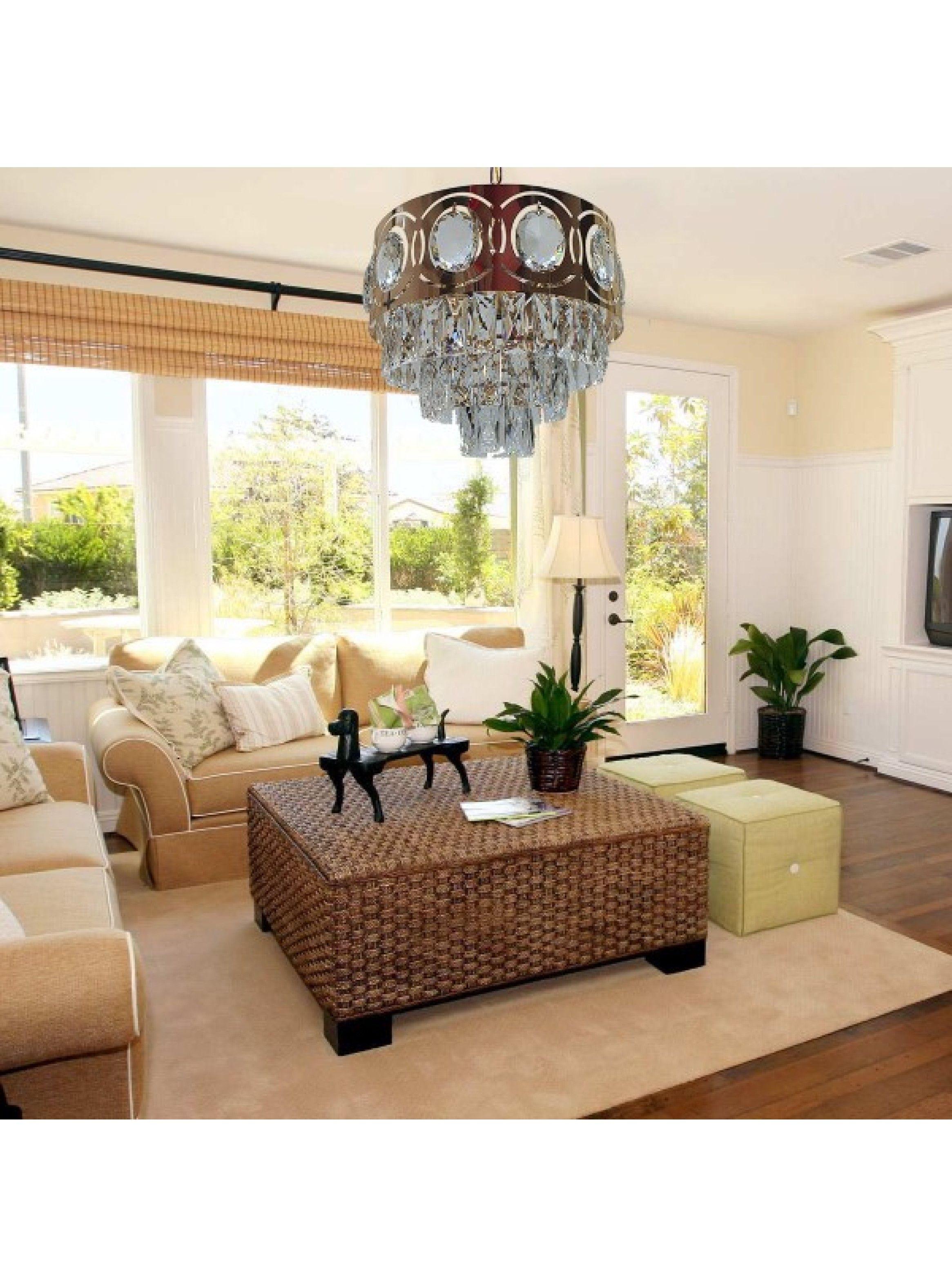 Lampara Colgante Cristal K9 color Oro Rosado 7 Soquetes E14 -3