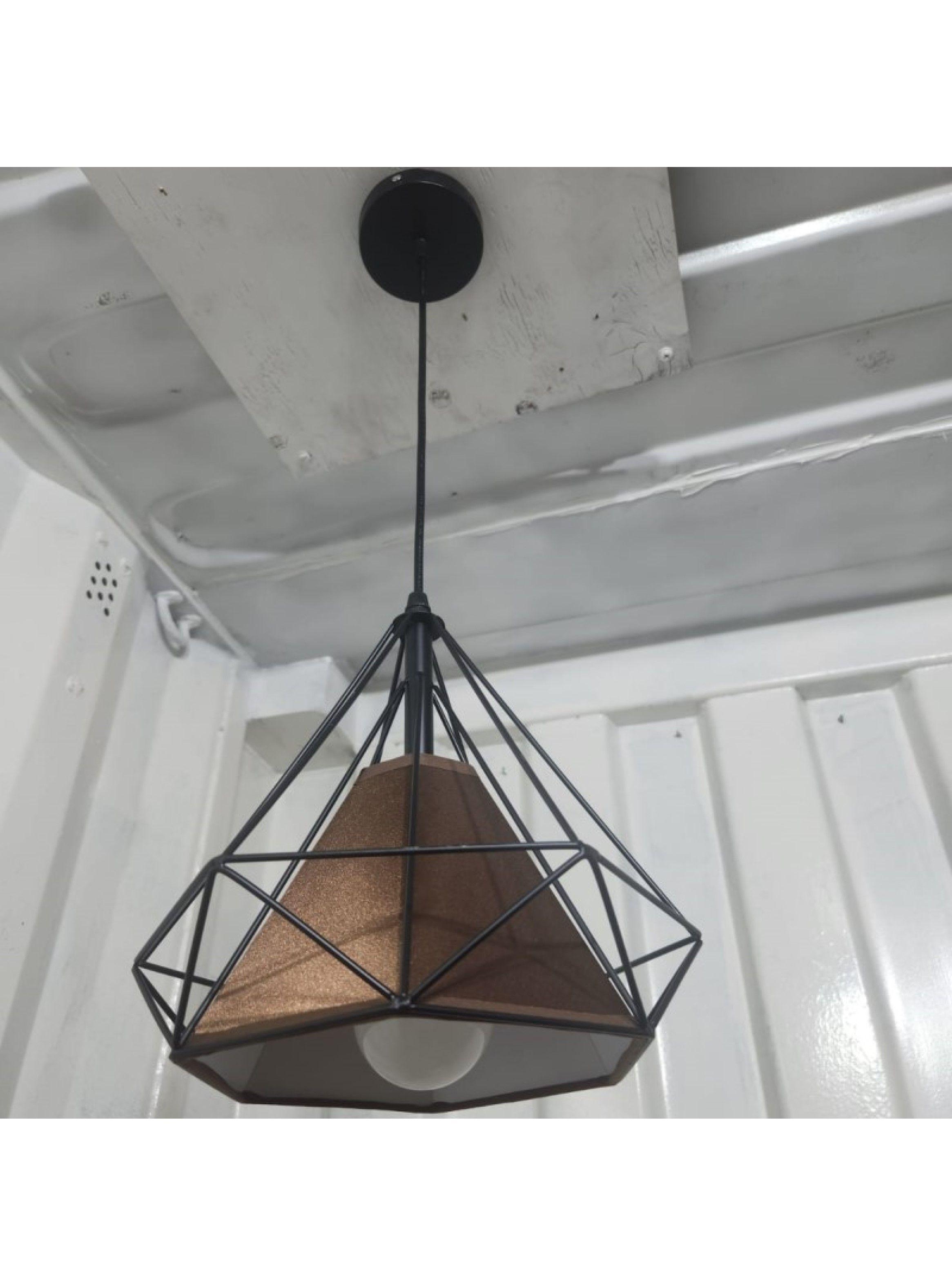 Pack 2 Lamparas Colgantes Metal Tela Negro Cafe Ampolletas gratis-3