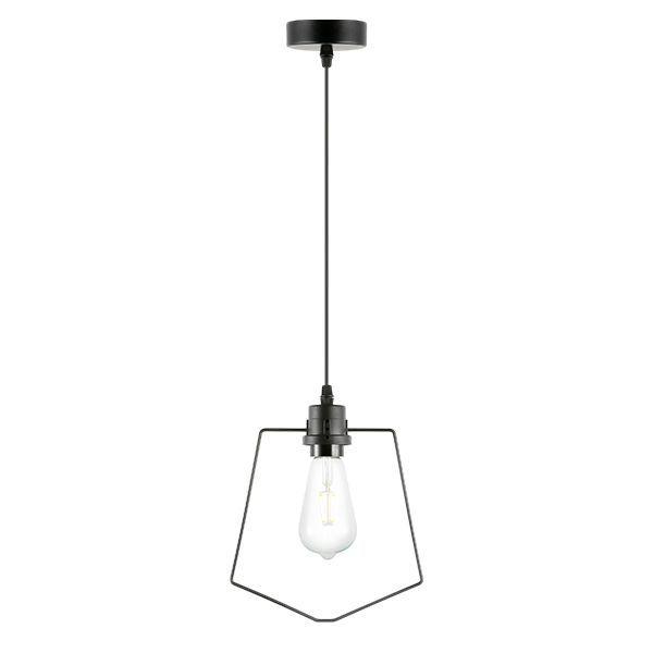 Lampara Colgante Metal Negra Vintage Industrial 1 Luz E27 -0