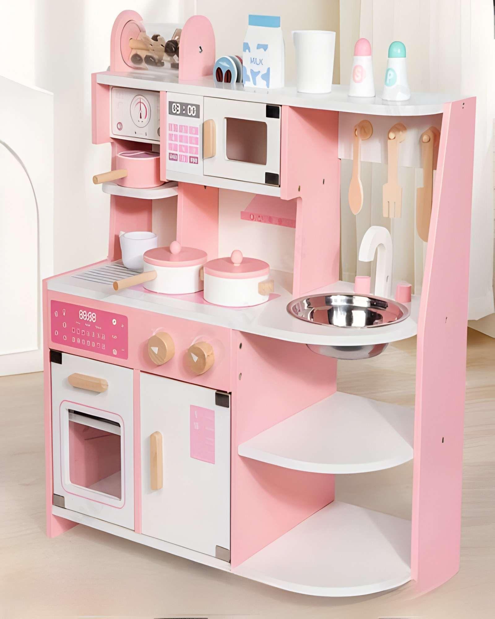 COCINA DE JUGUETE DE MADERA VERDE MENTA-3