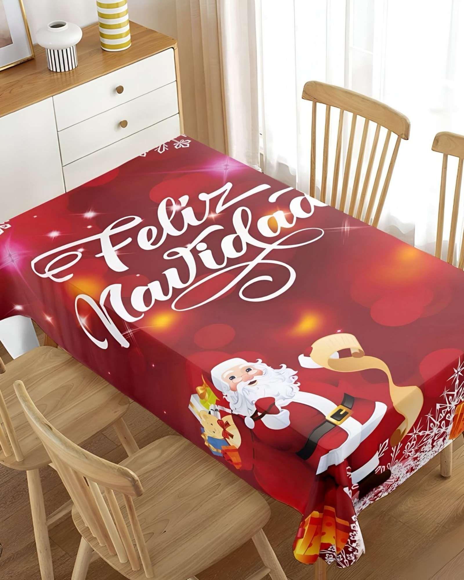 MANTEL NAVIDEÑO ANTIMANCHAS 140 cm x 220 cm LUCES-2