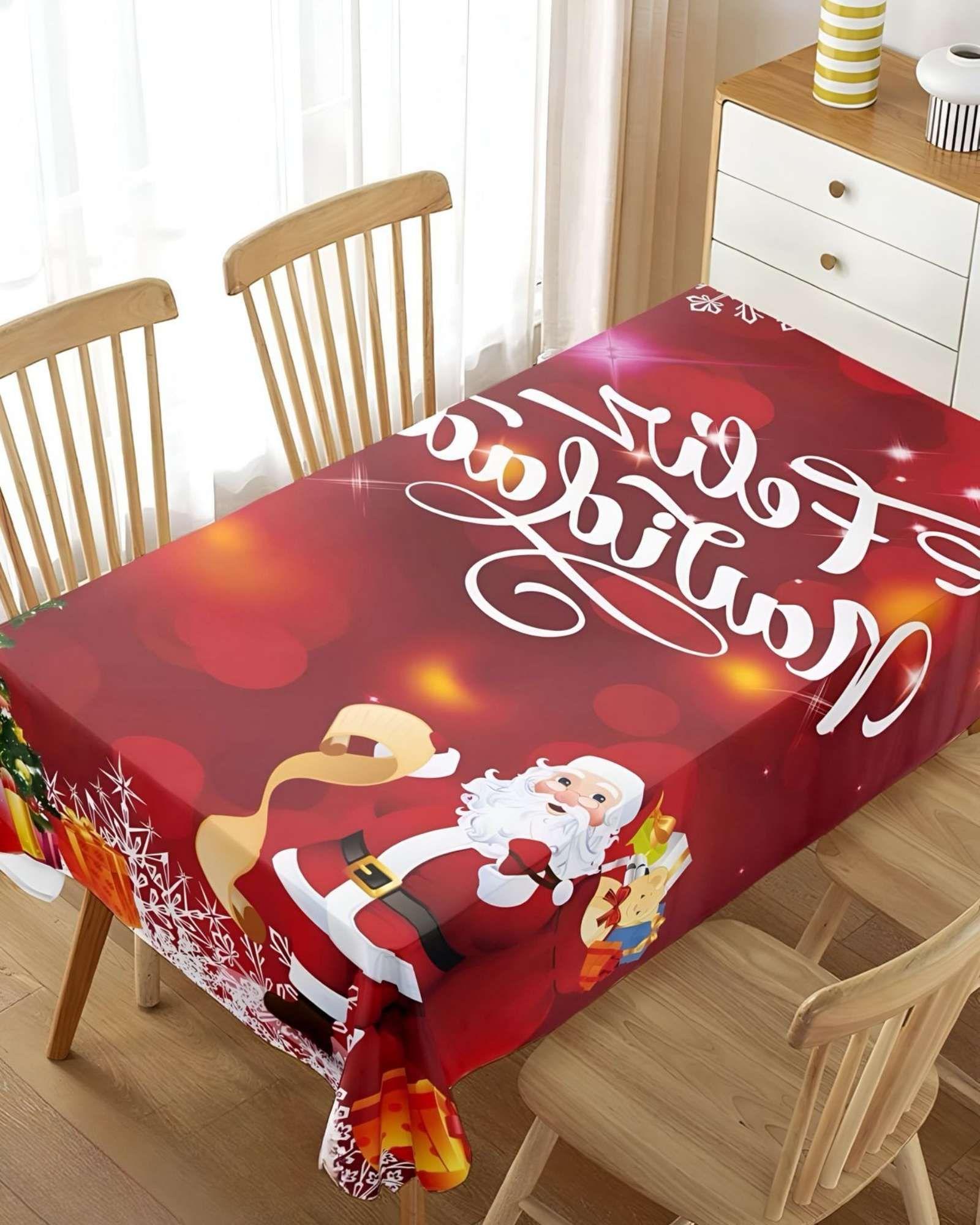 MANTEL NAVIDEÑO ANTIMANCHAS 140 cm x 220 cm LUCES-3