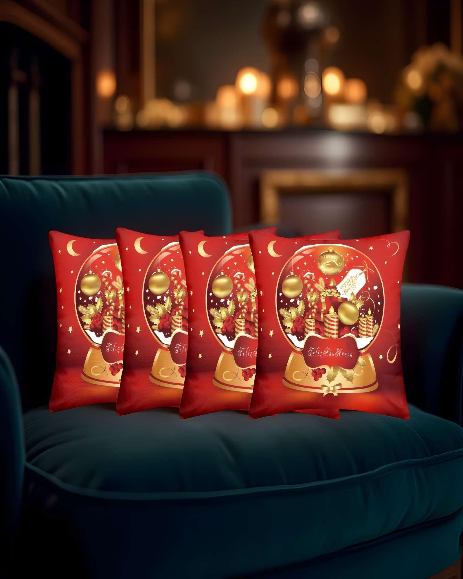 SET DE 4 FUNDAS DE COJINES DE NAVIDAD 45X45 CM A03-3