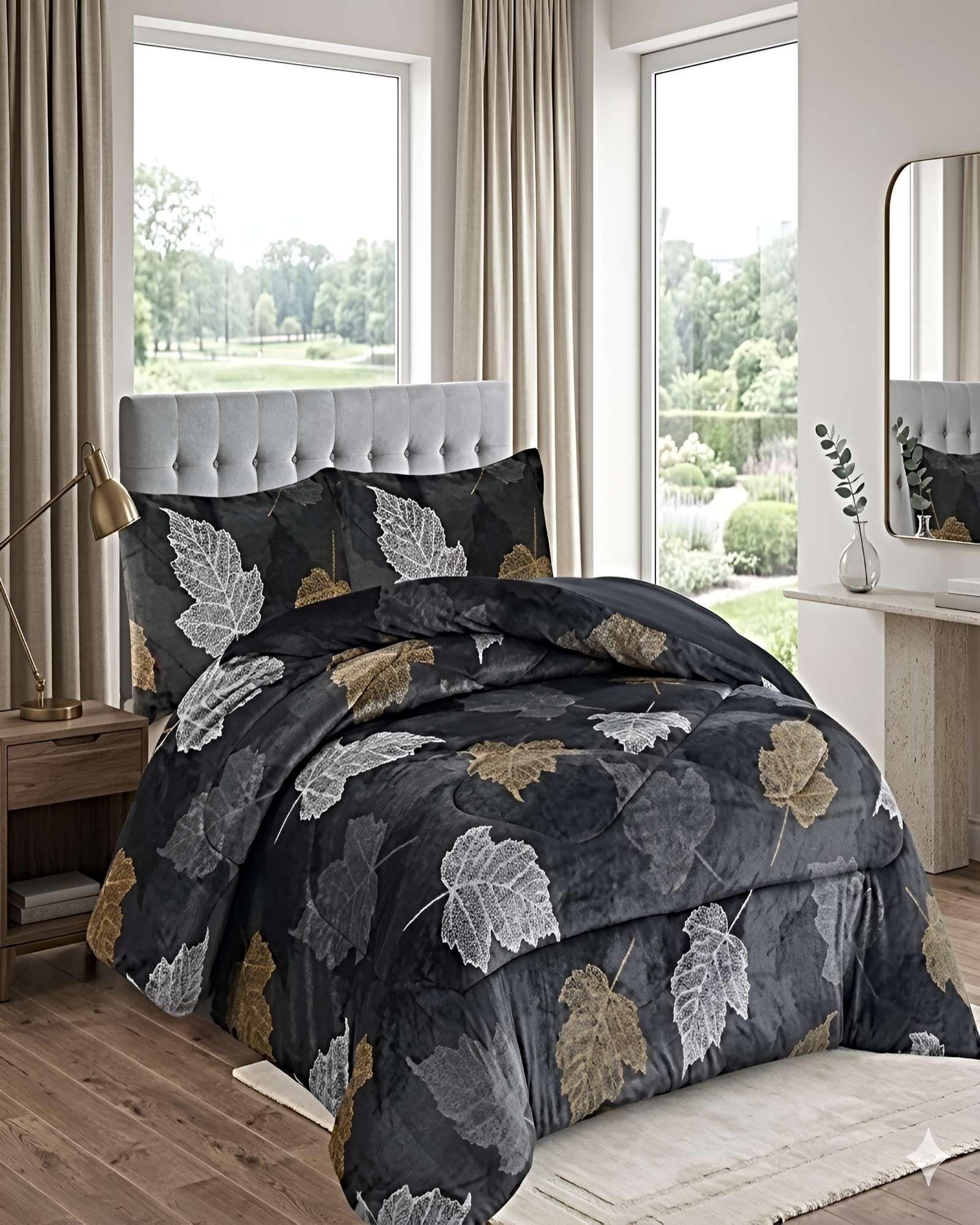 COBERTOR DE INVIERNO PLUSH 2 PLAZAS 230X250CM NEGRO 3-2