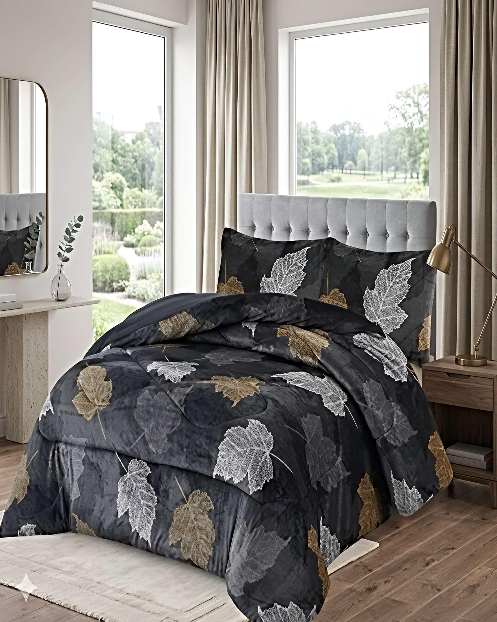 COBERTOR DE INVIERNO PLUSH 2 PLAZAS 230X250CM NEGRO 3-3