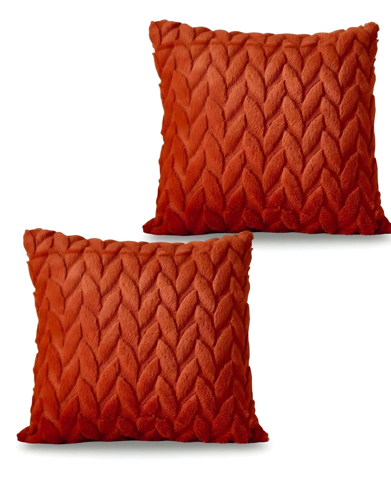 PACK DE 2 FUNDAS DE COJINES DISEÑO ESPIGA 45CM X 45 CM ANARANJADO-2