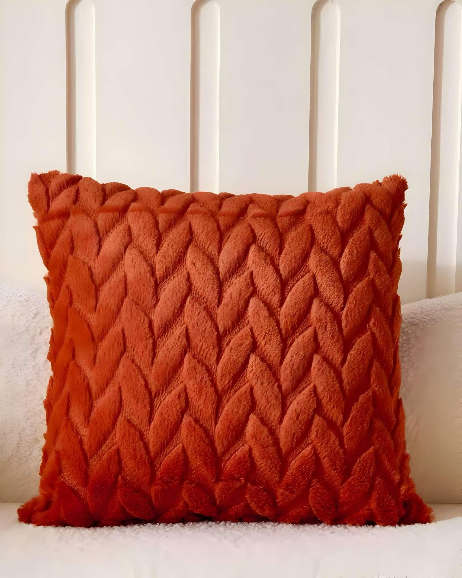 PACK DE 2 FUNDAS DE COJINES DISEÑO ESPIGA 45CM X 45 CM ANARANJADO-3