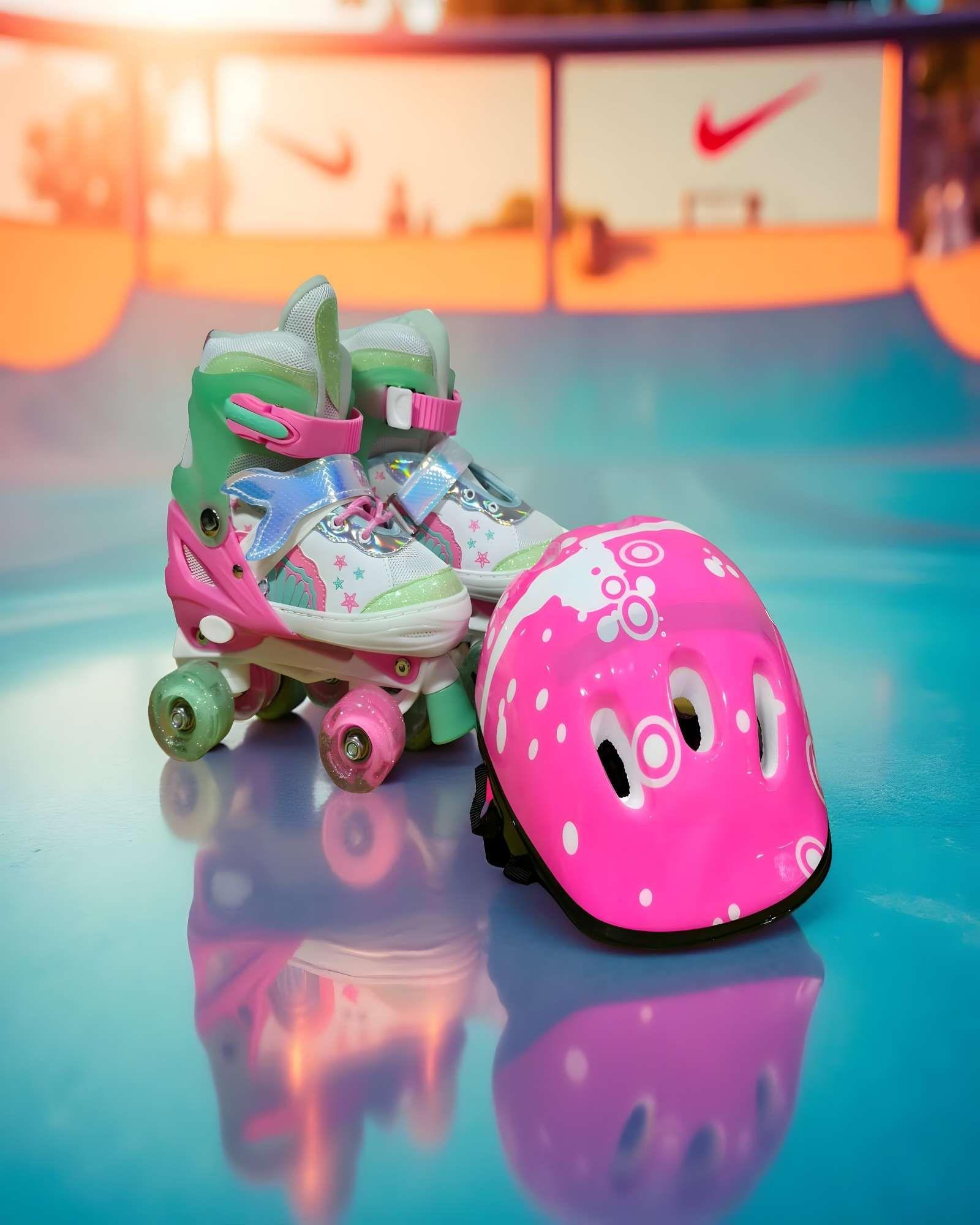 PATIN CON LUCES 4 RUEDAS Y KIT TALLA M 35-38 MULTICOLOR3-2