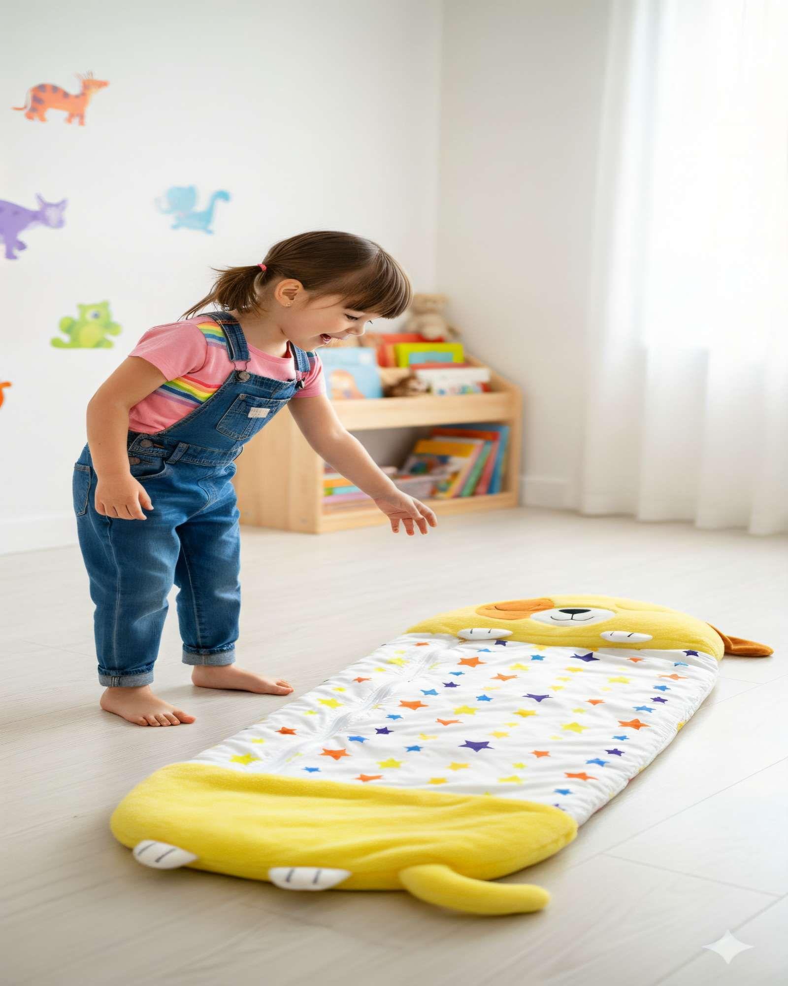 SACO EN FORMA DE PERRITO PARA DORMIR COLOR AMARILLO-3