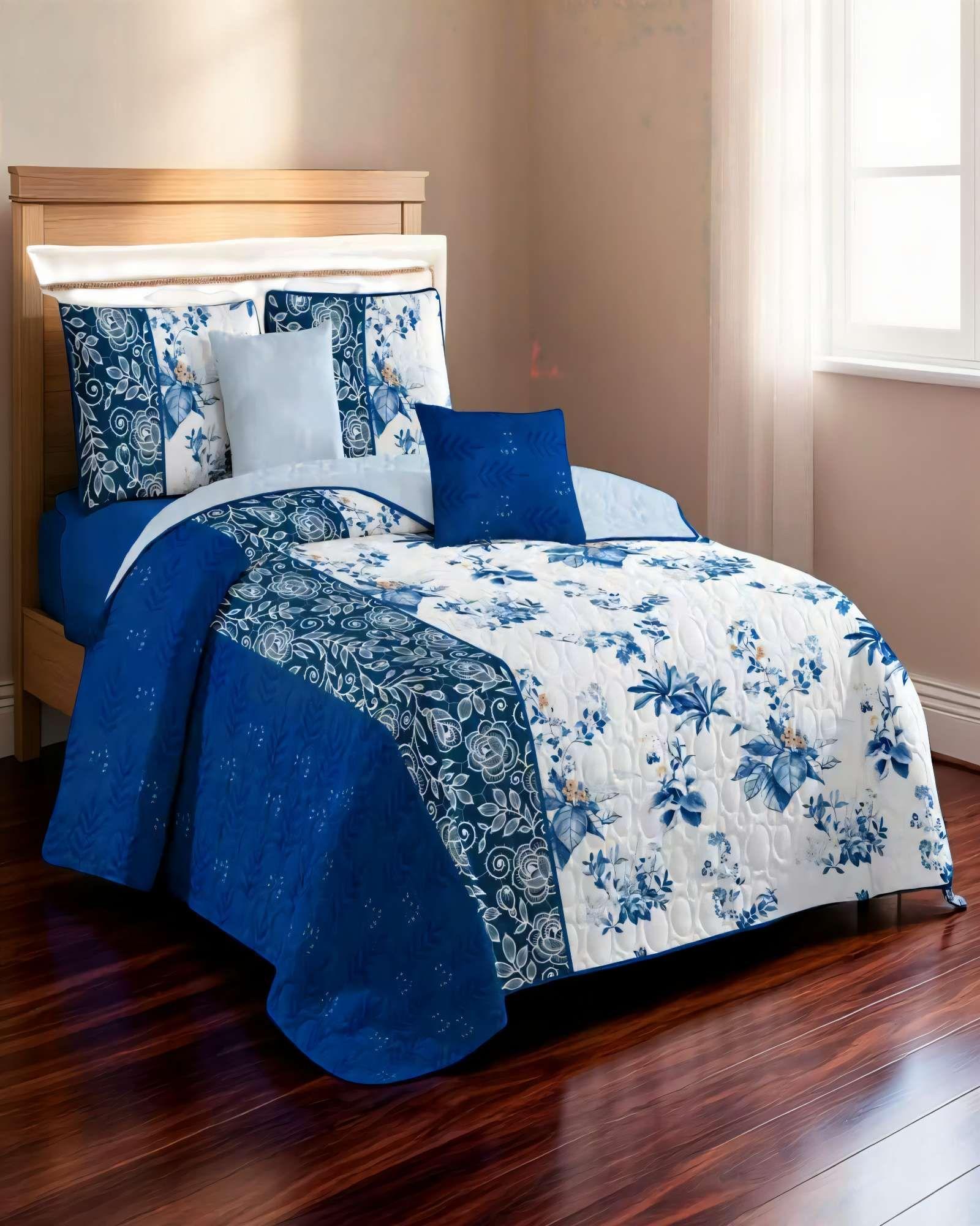 CUBRECAMA QUILT DE VERANO 2 PLAZAS CON DISENO 2-2