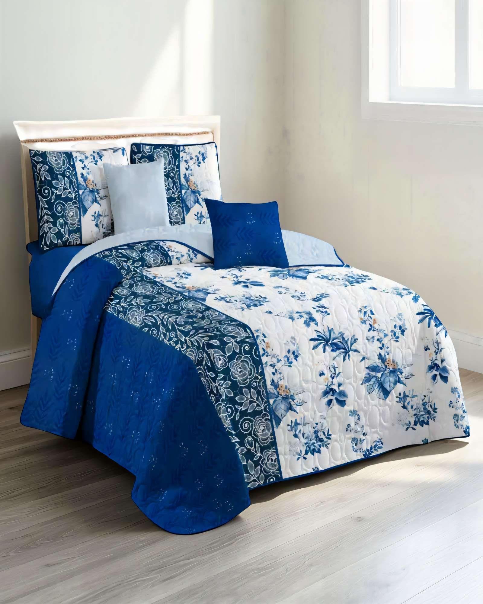 CUBRECAMA QUILT DE VERANO 2 PLAZAS CON DISENO 2-3