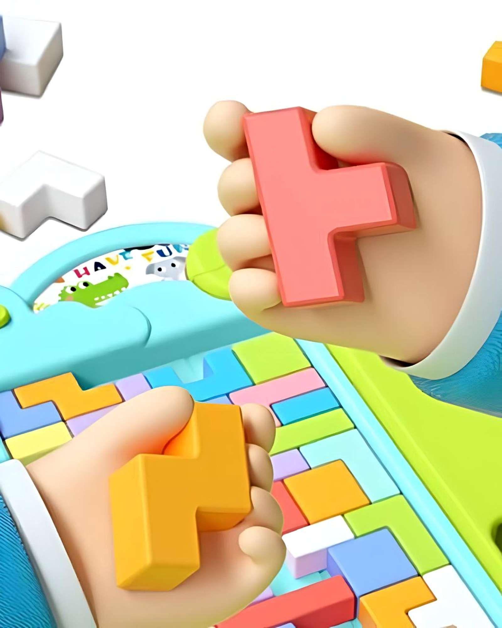 Tetris Montessori para Niños Bloques de Lógica 3D verde-2