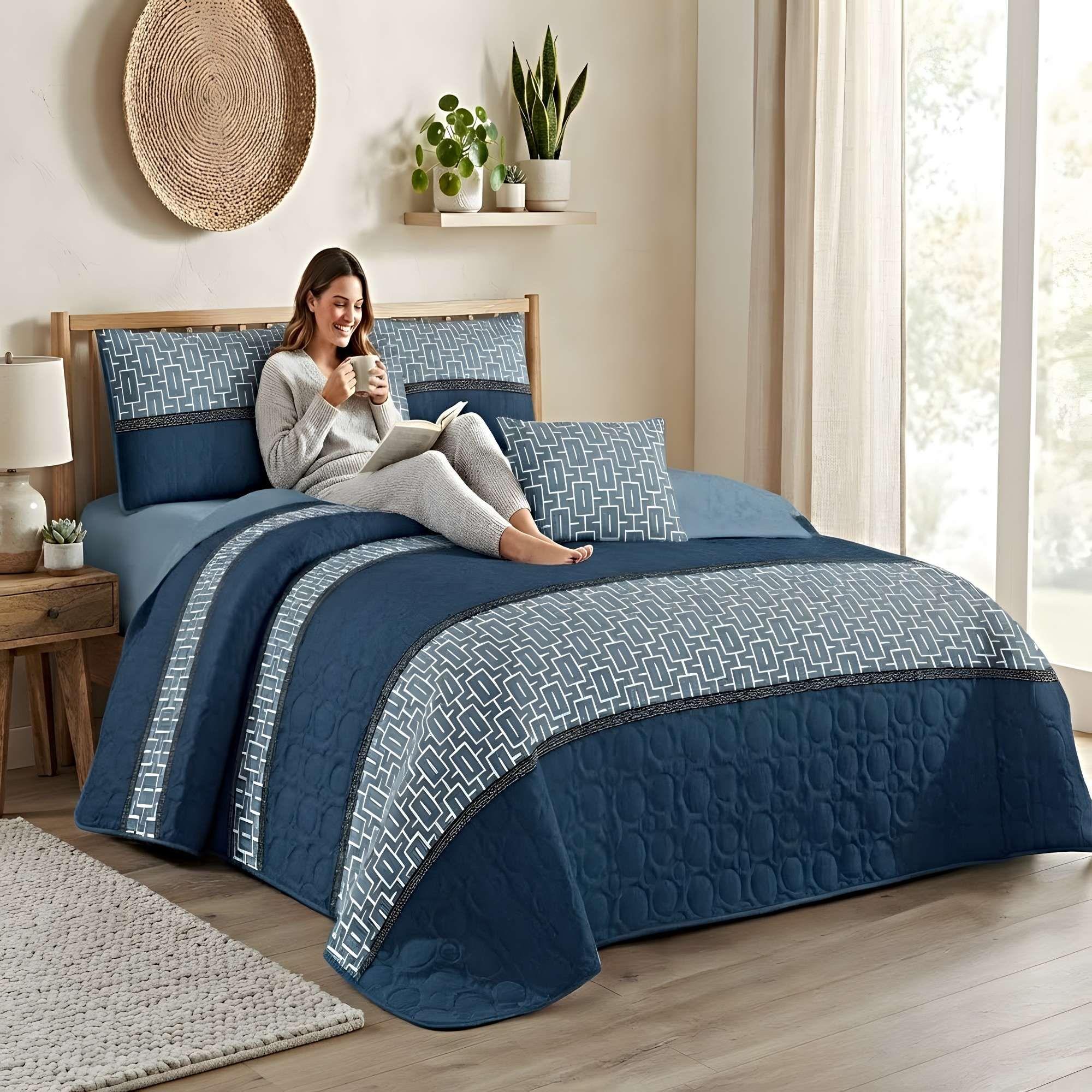 CUBRECAMA QUILT DE VERANO LIVIANO PLAZA Y MEDIA C1-2