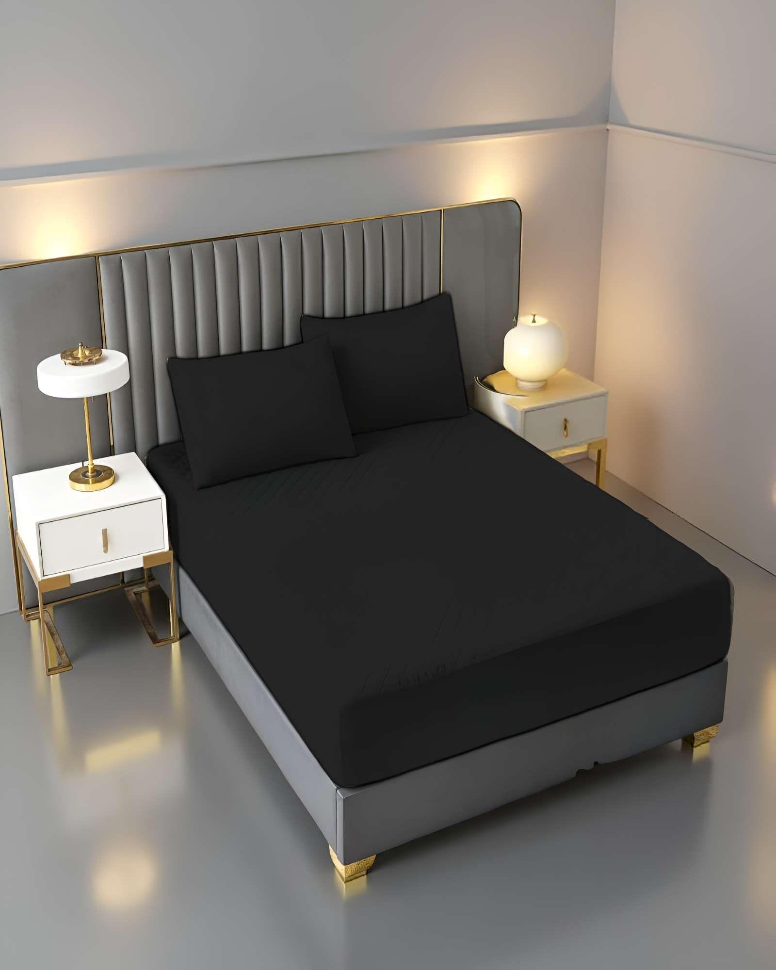 CUBRECOLCHON IMPERMEABLE PLAZA Y MEDIA NEGRO-3