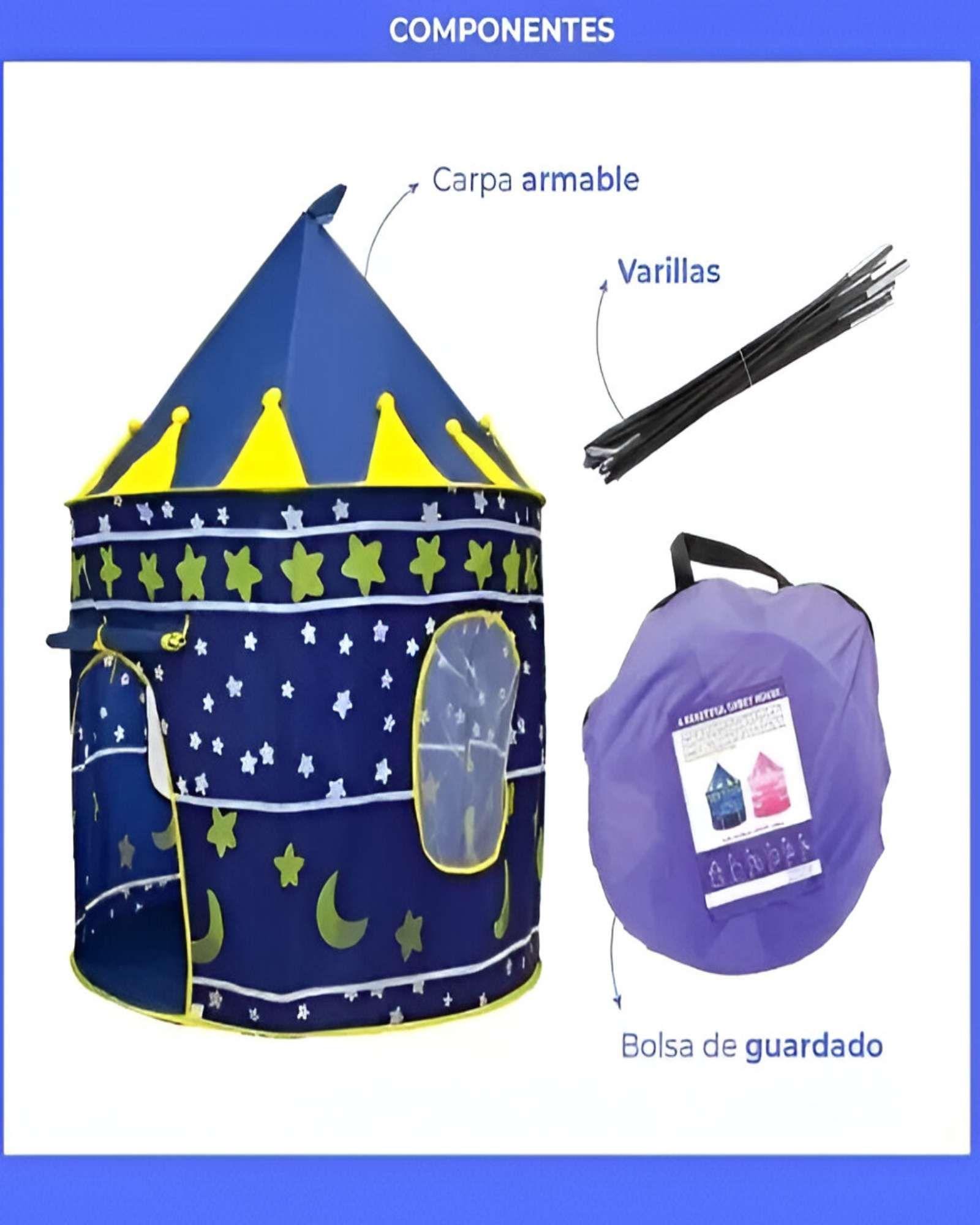 CARPA DE NIÑO CON FORMA DE TORRE AZUL-2