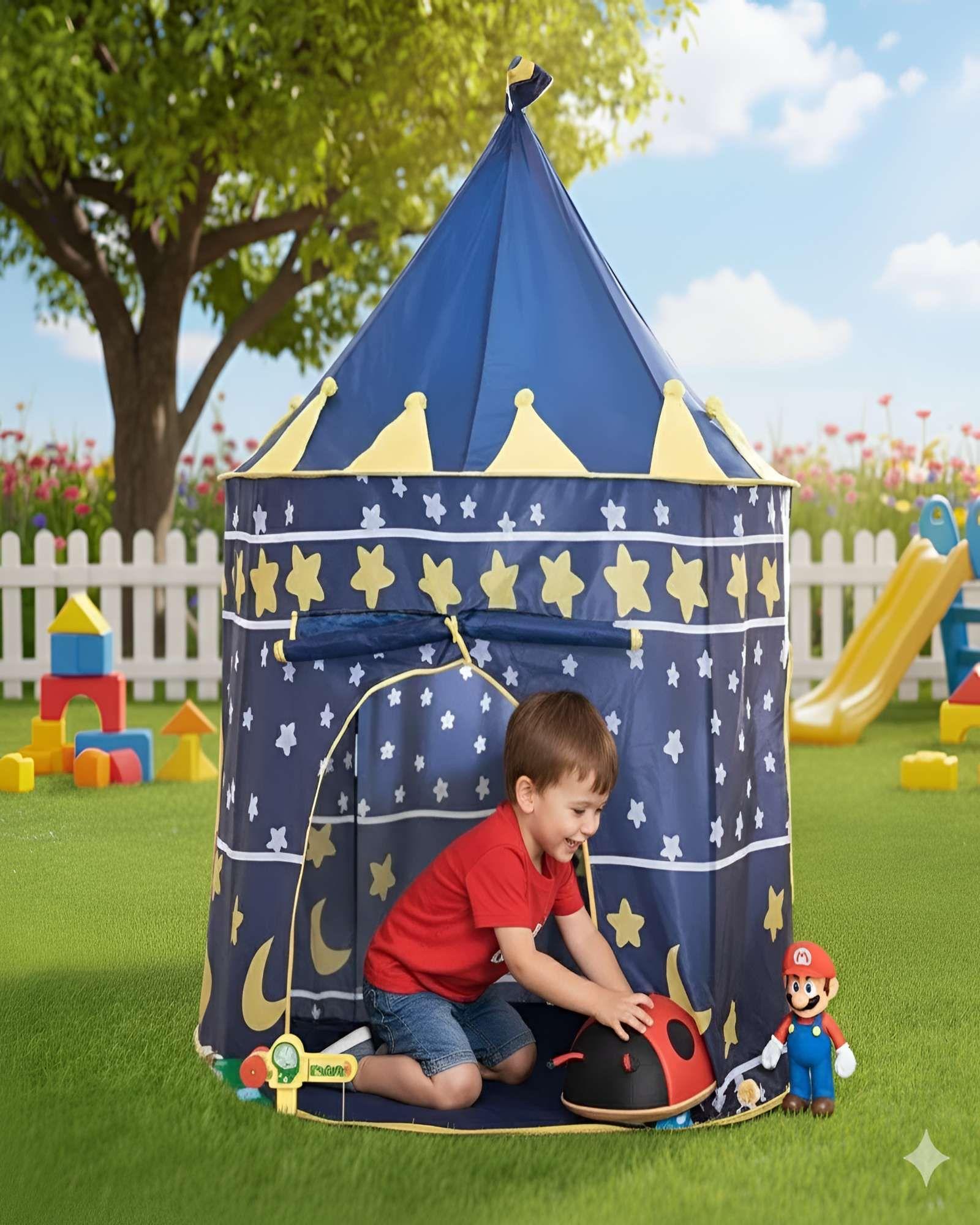 CARPA DE NIÑO CON FORMA DE TORRE AZUL-3