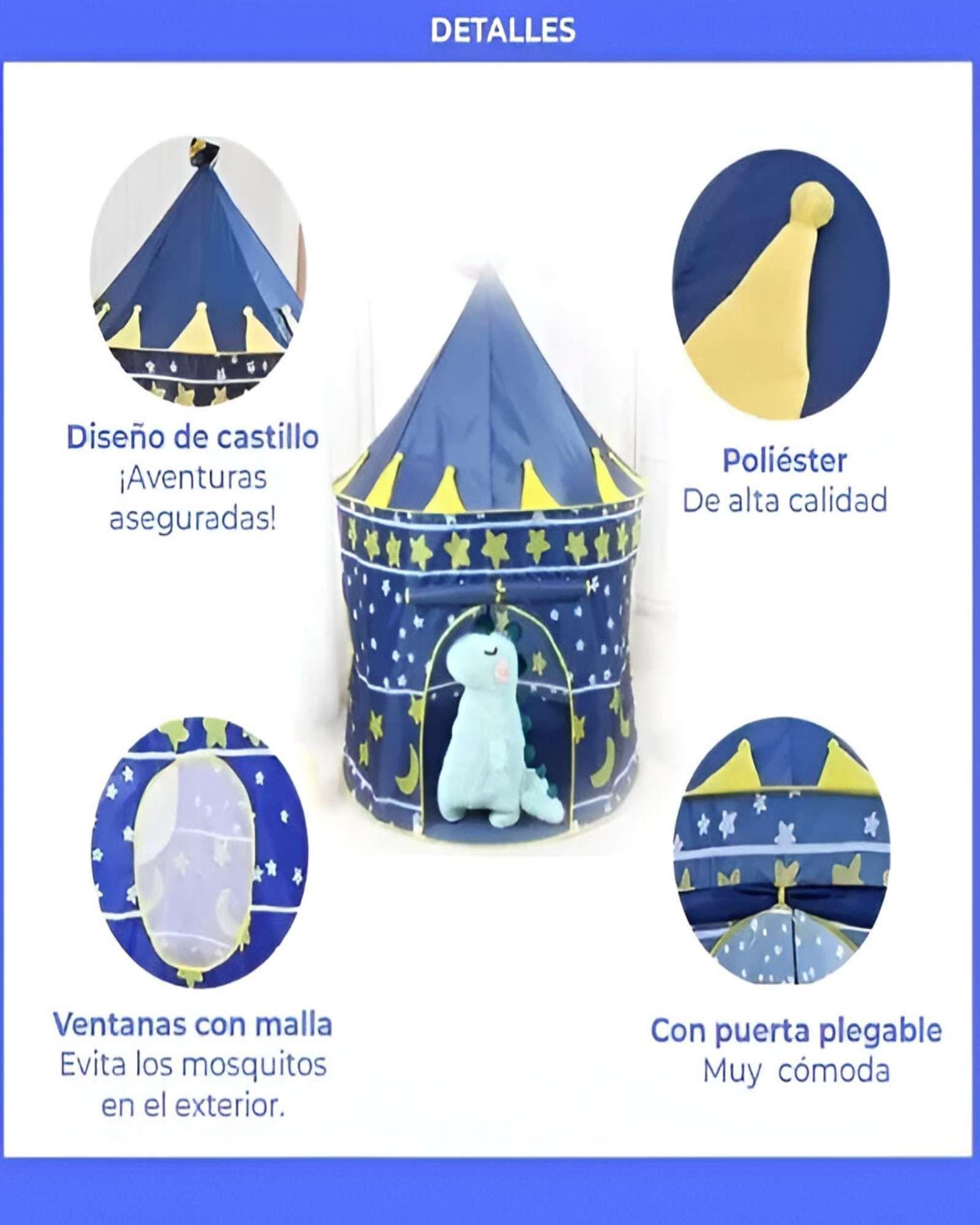 CARPA DE NIÑO CON FORMA DE TORRE AZUL-4