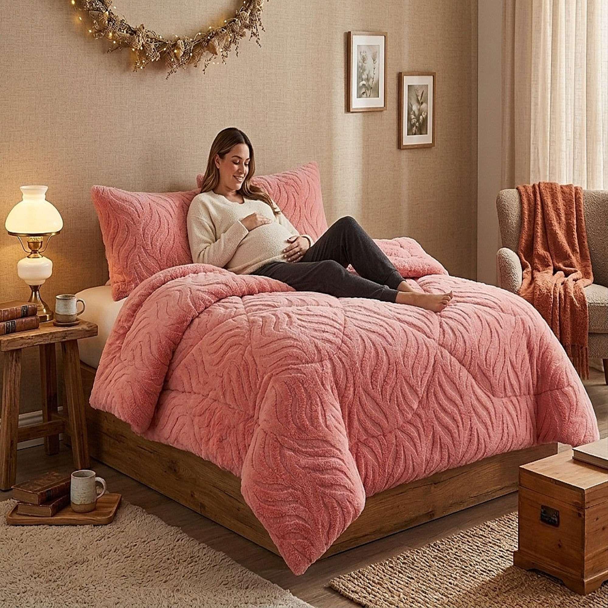 COBERTOR DE INVERNO TEXTURIZADO RB KING ROSADO-1