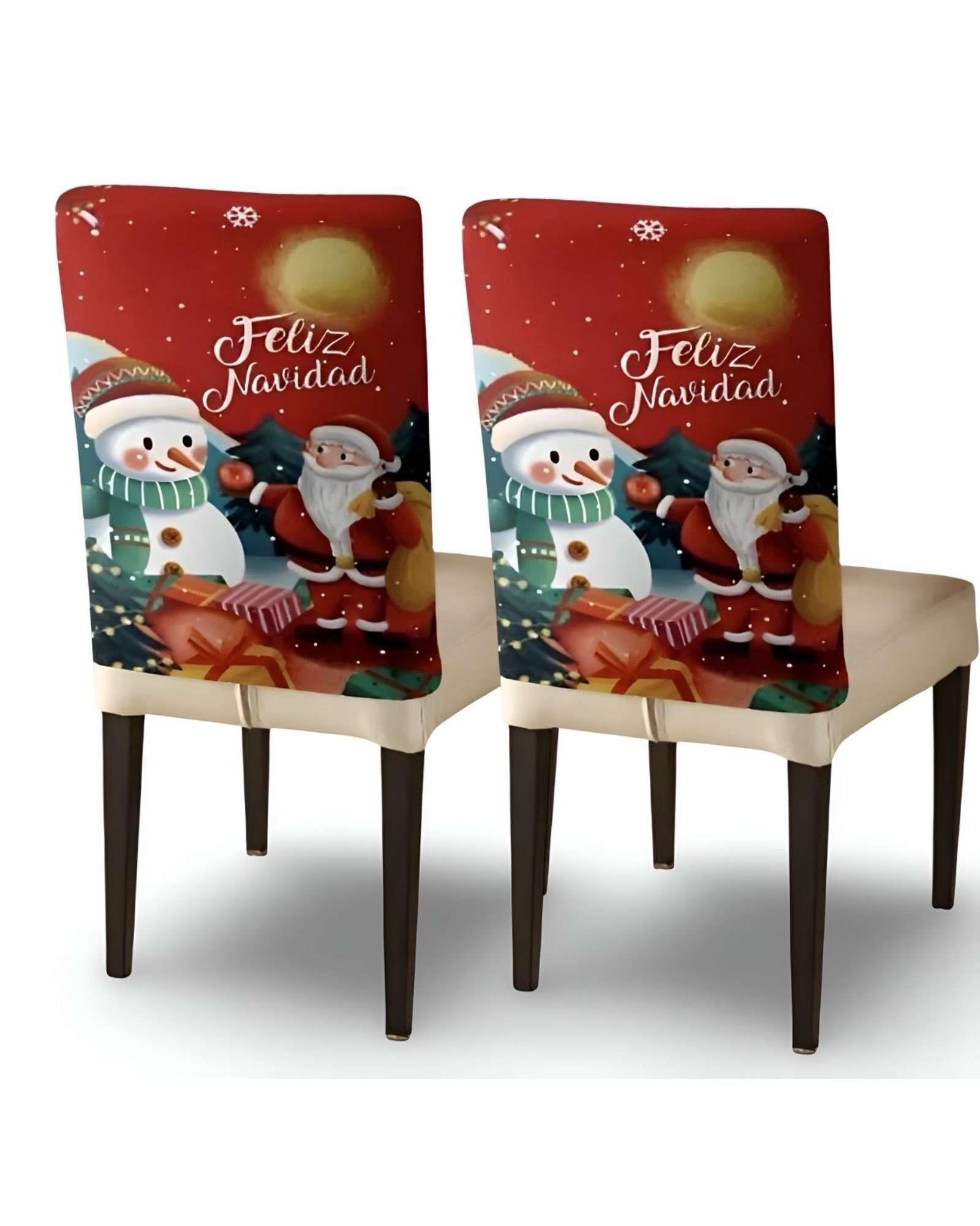 SET DE 6 FUNDAS DE RESPALDO DE SILLAS DE NAVIDAD N19-2