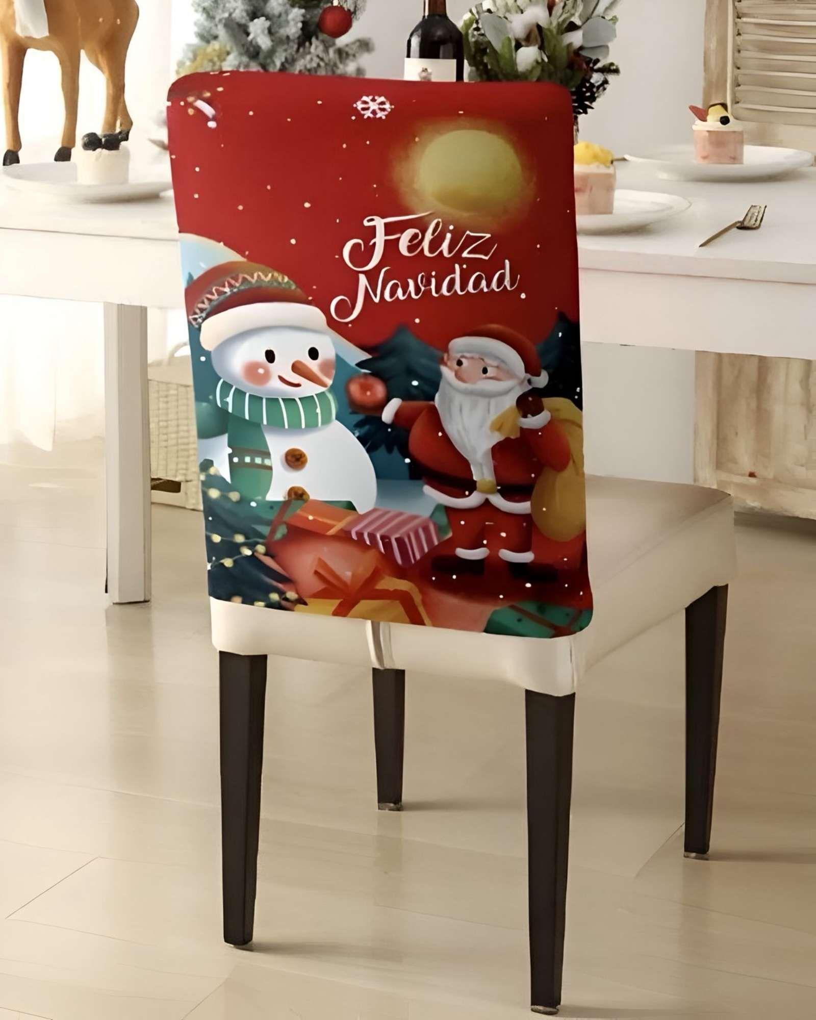 SET DE 6 FUNDAS DE RESPALDO DE SILLAS DE NAVIDAD N19-3