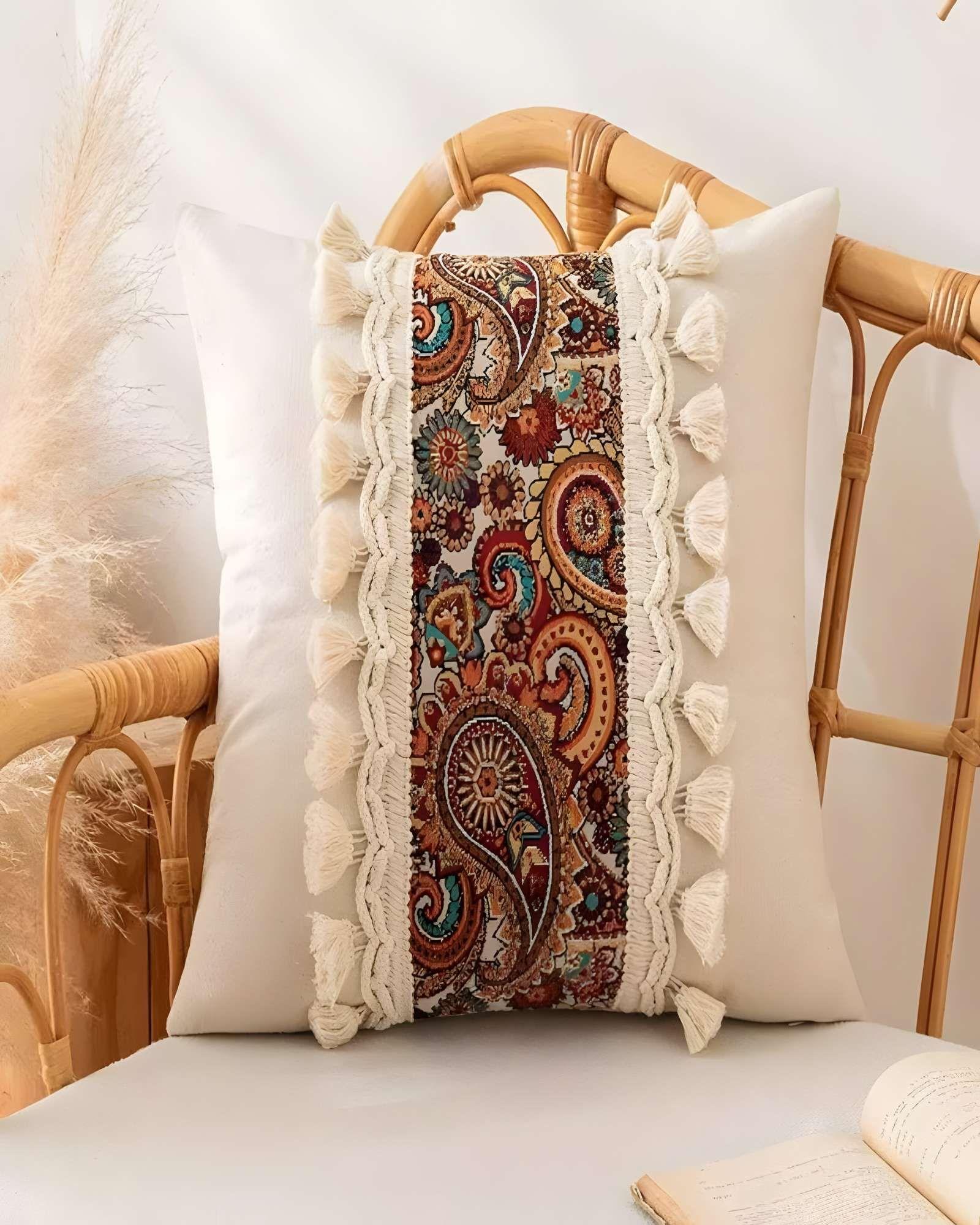 SET DE 2 FUNDAS DE COJIN LINO MANDALA 45X45 BEIGE 03-3