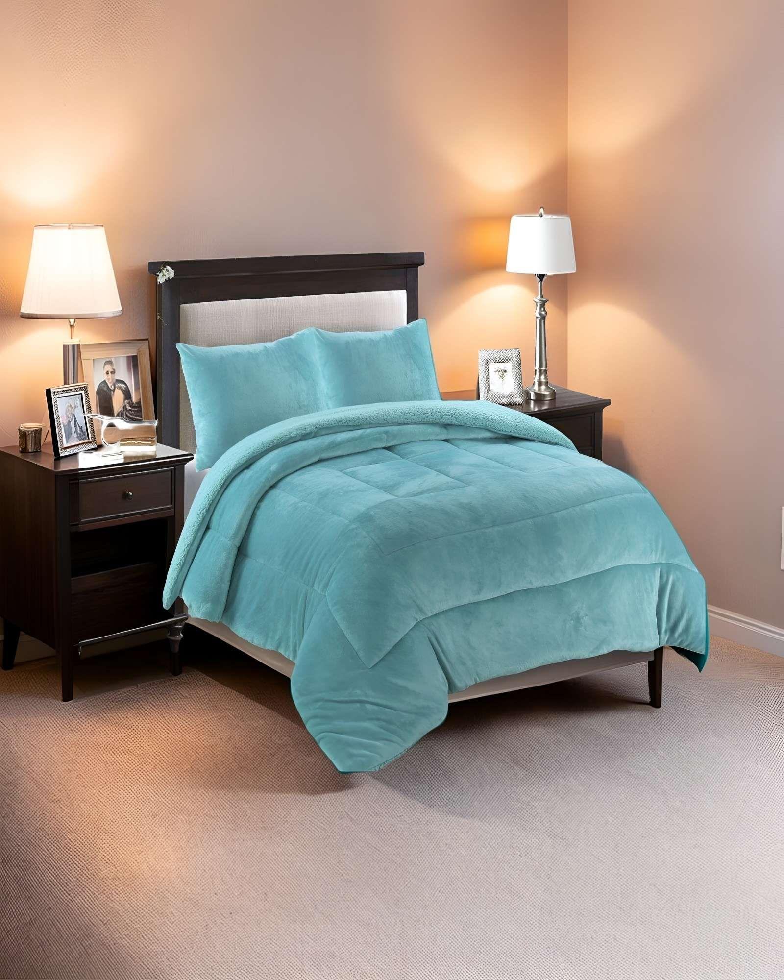 COBERTOR CON CHIPORRO KING 250X270CM CELESTE B19-2