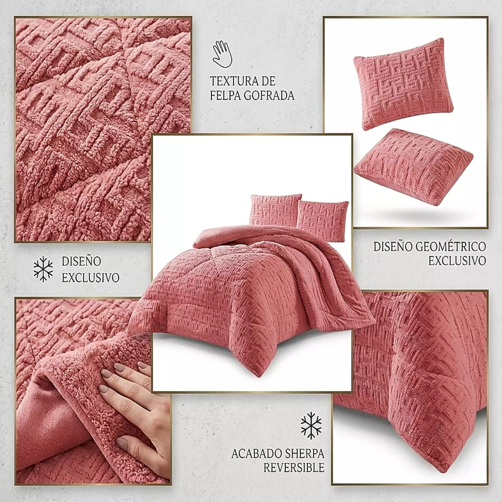 COBERTOR DE INVERNO TEXTURIZADO RH KING ROSADO-1