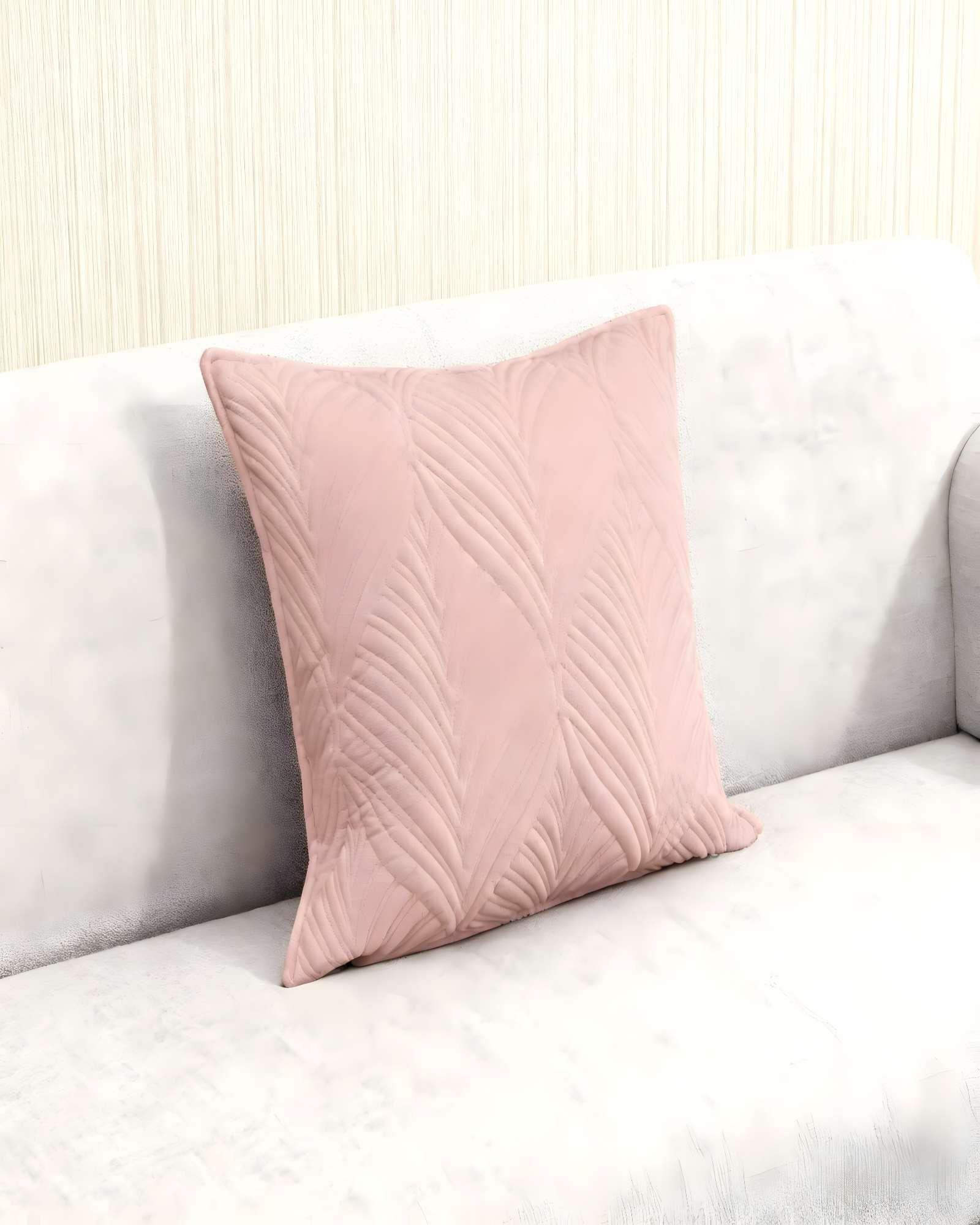 PACK DE 2 FUNDAS DE COJIN SERIE HOJAS 45X45 CM ROSA-2