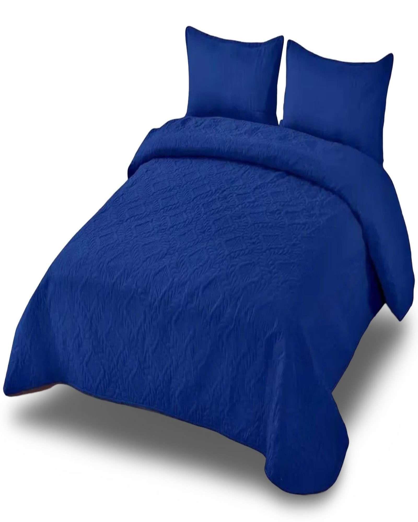 CUBRECAMA QUILT DE VERANO ELEGANTE PLAZA Y MEDIA 180X230 CM AZUL-1