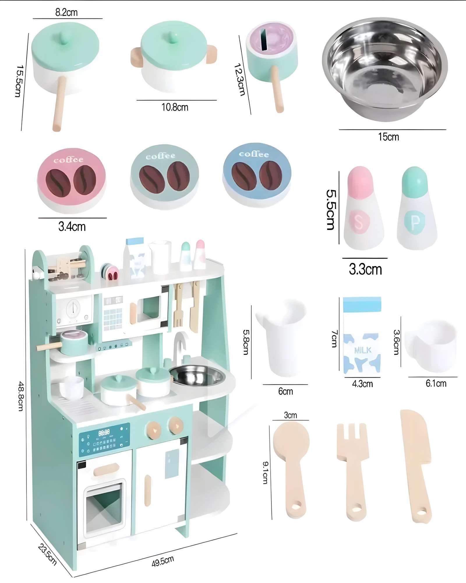 COCINA DE JUGUETE DE MADERA ROSA-2