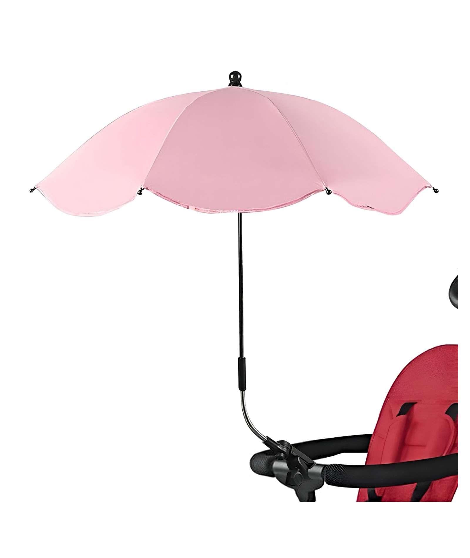 SOMBRILLA PROTECTORA UV PARA COCHECITO DE BEBÉ ROSA-0