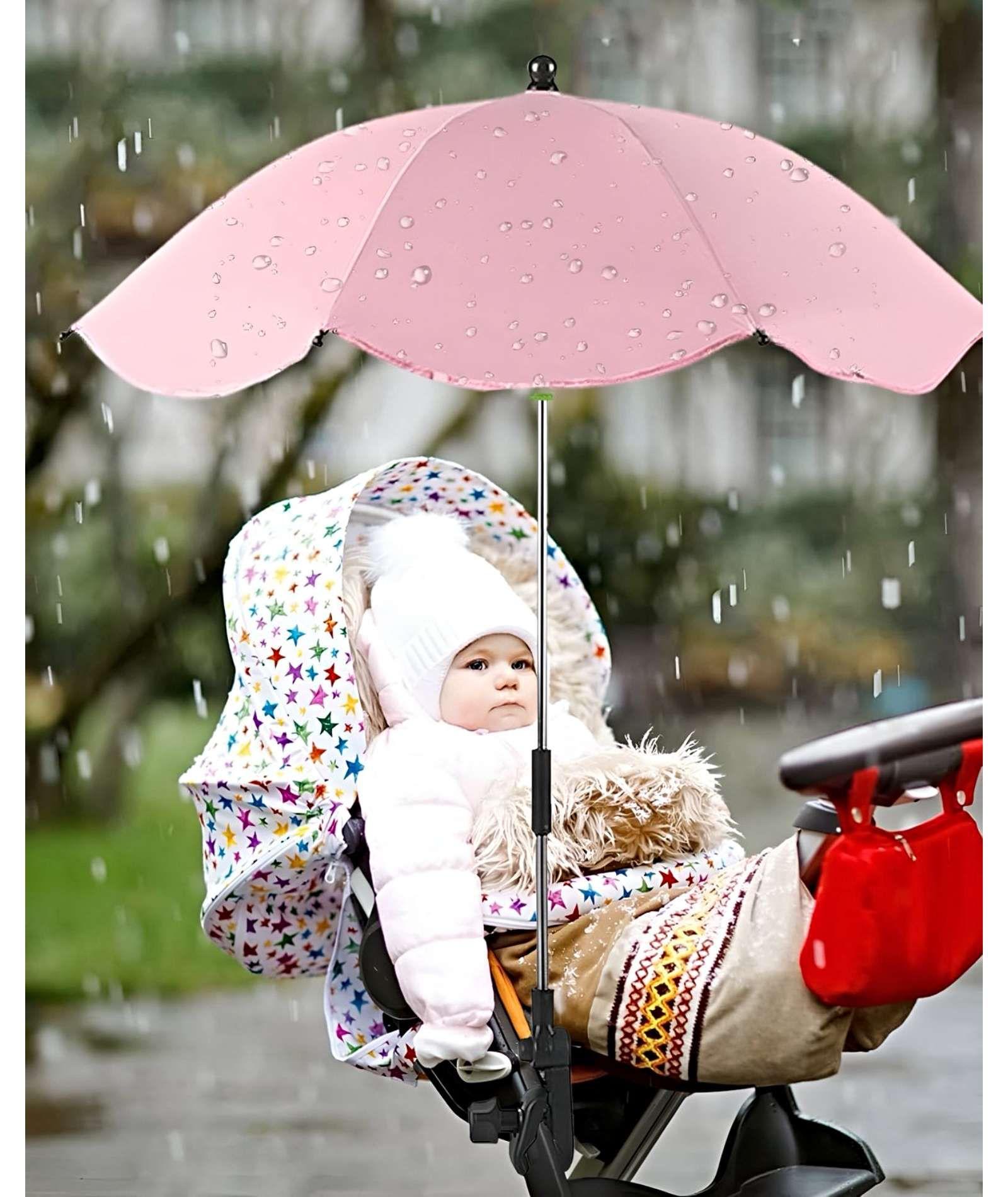 SOMBRILLA PROTECTORA UV PARA COCHECITO DE BEBÉ ROSA-2