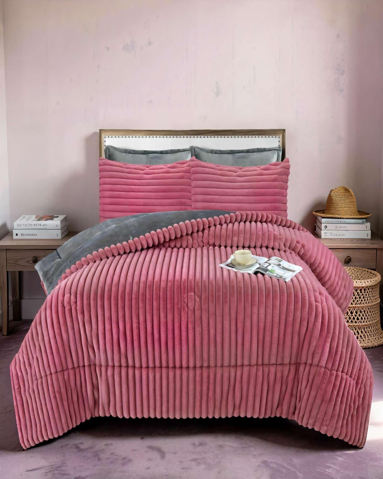 COBERTOR CON CHIPORROS DE LINEARES 2 PLAZA COLOR ROSADO-2