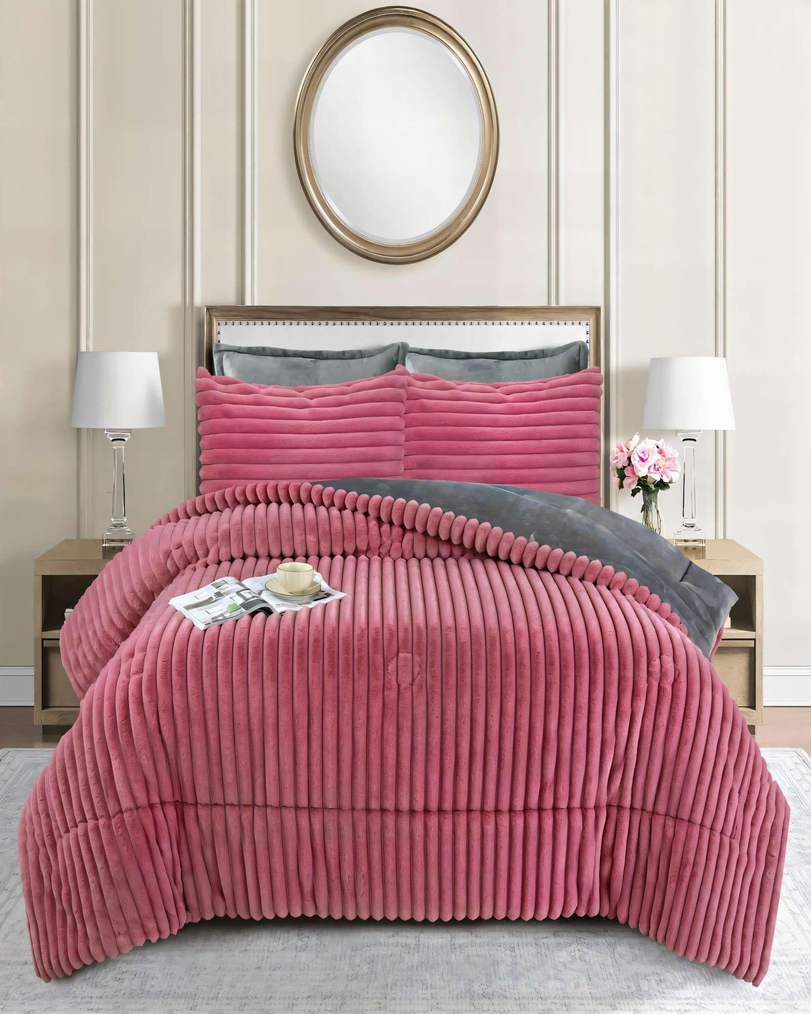 COBERTOR CON CHIPORROS DE LINEARES 2 PLAZA COLOR ROSADO-3