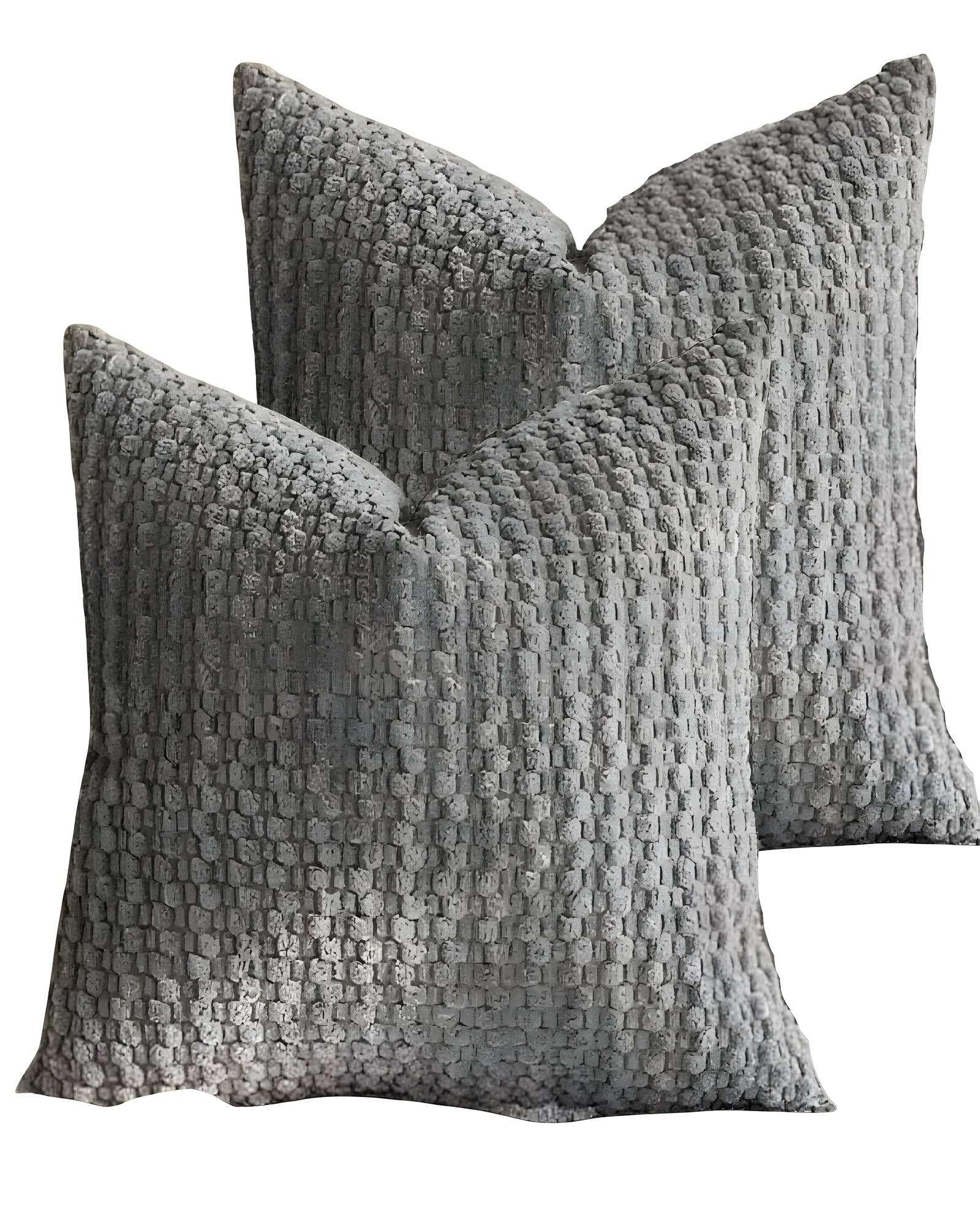 PACK DE 2 FUNDAS DE COJINES DISEÑO DE MAIZ 45CM X 45 CM GRIS-2