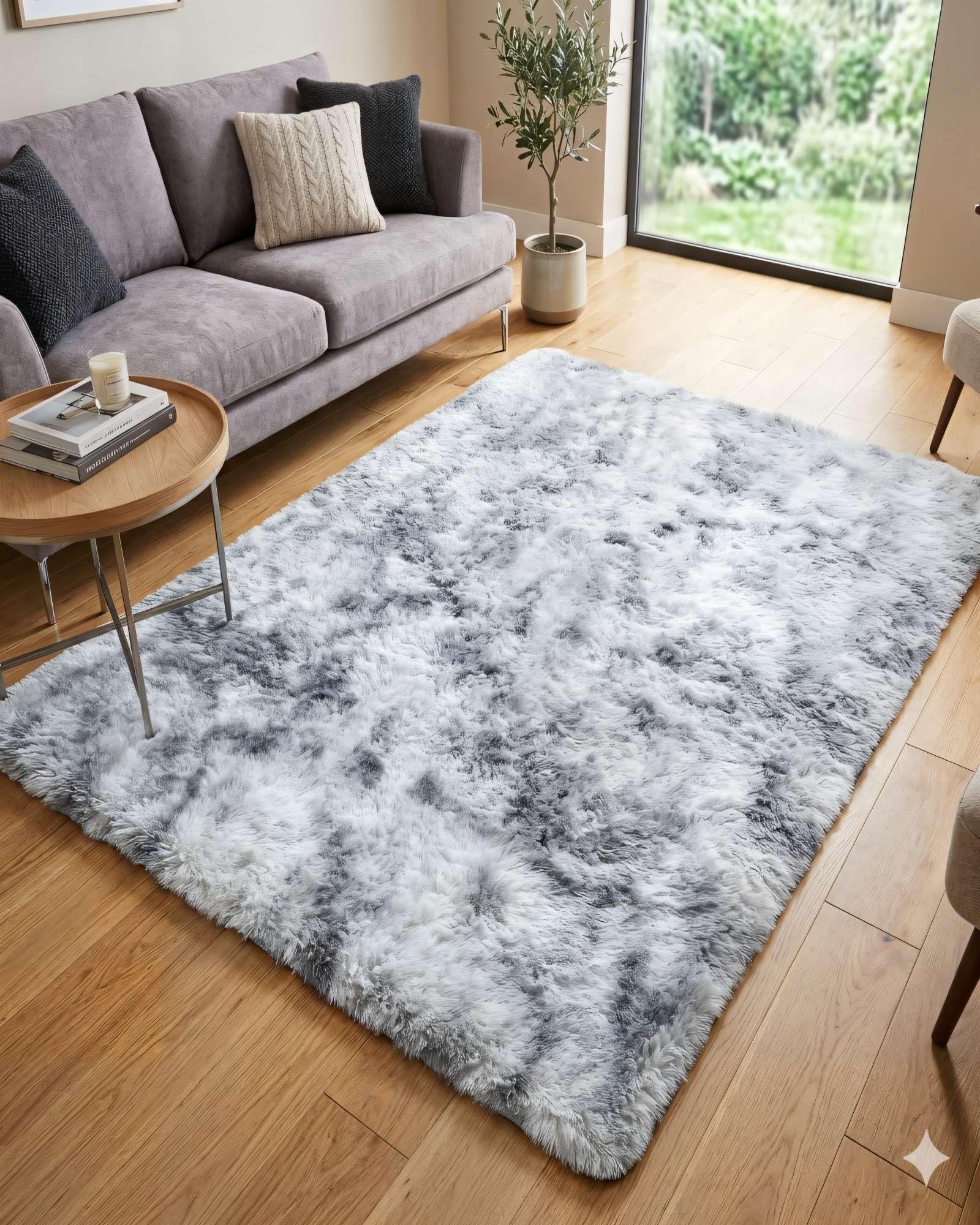 ALFOMBRA PELUDA 180X200 PREMIUM COLOR GRIS CLARO -3