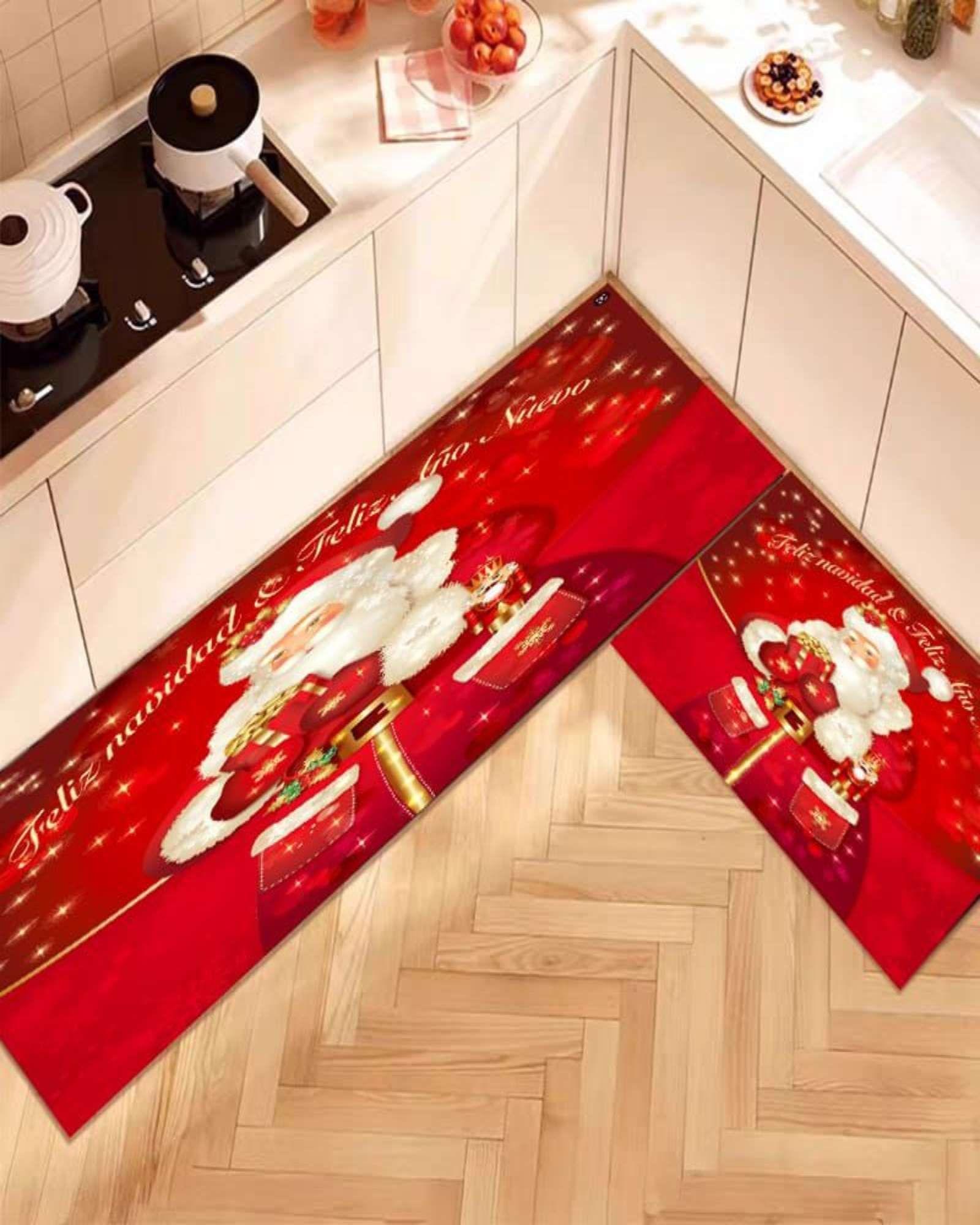 ALFOMBRA PARA COCINA CON DISEÑO NAVIDEÑO T06-3