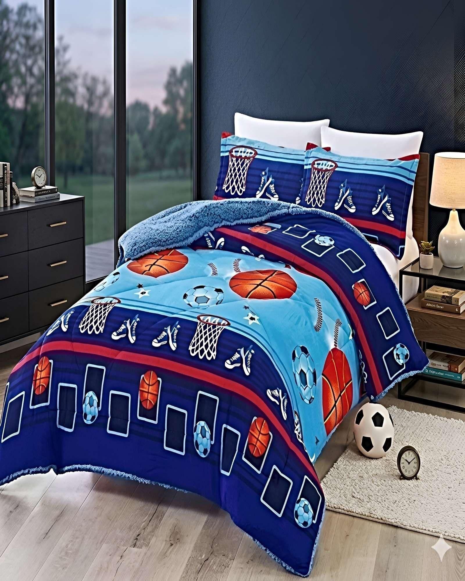 COBERTOR DE INVIERNO PLUSH 1.5 PLAZA 180X200CM AZUL-3