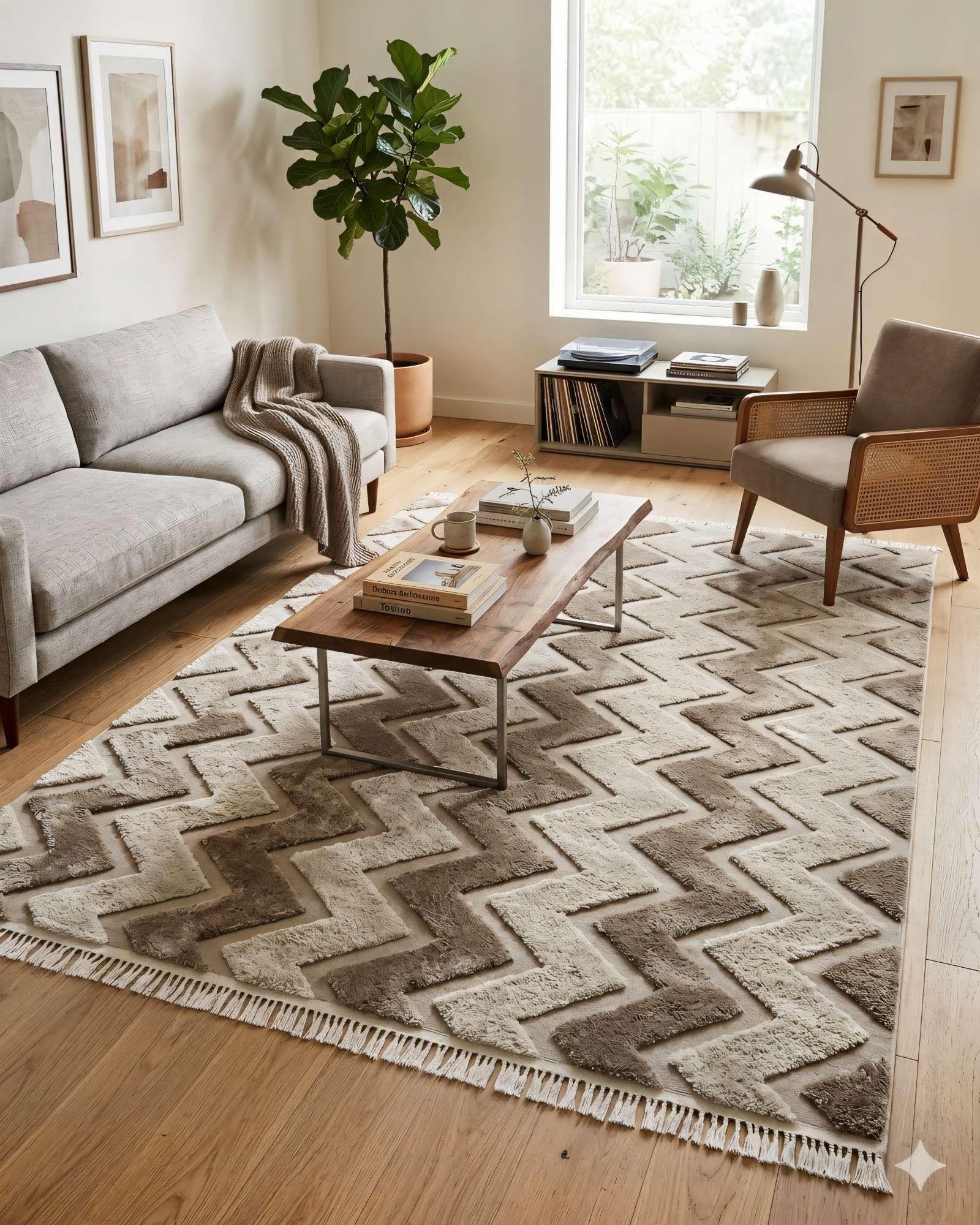 ALFOMBRA JACQUARD 150 X 200 DECORATIVA BICOLOR 6-3