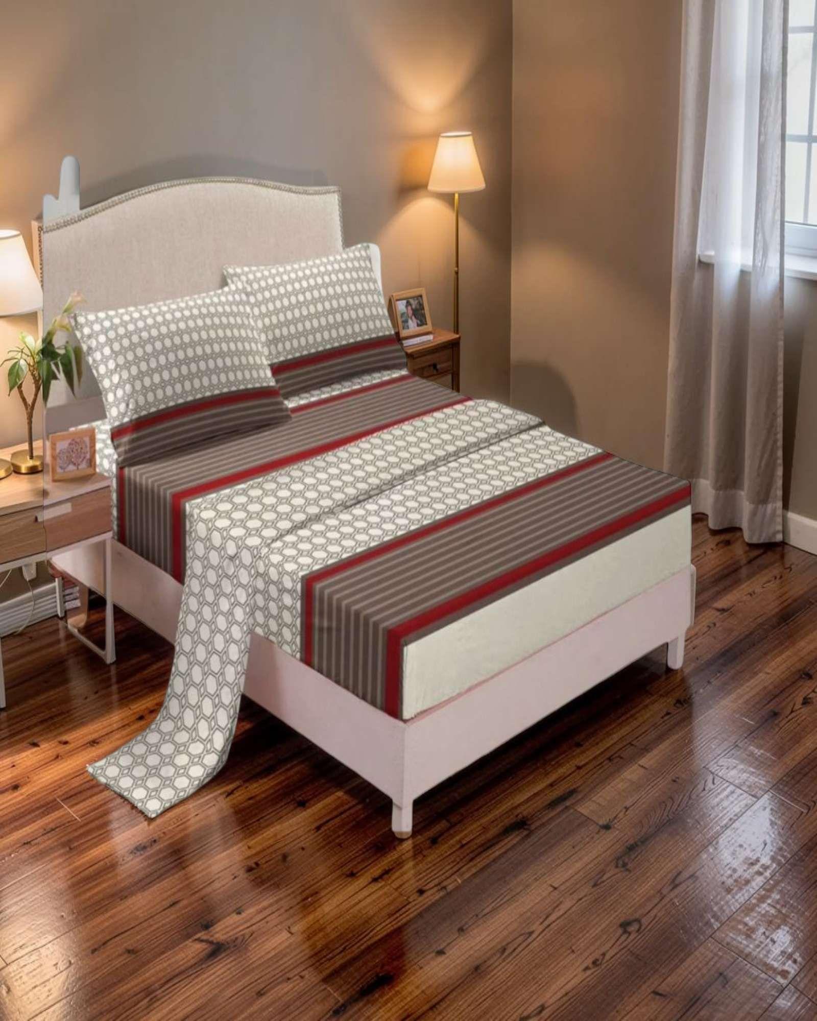 JUEGO DE SABANAS 2OO HILOS KING CON DISEÑO S01-2