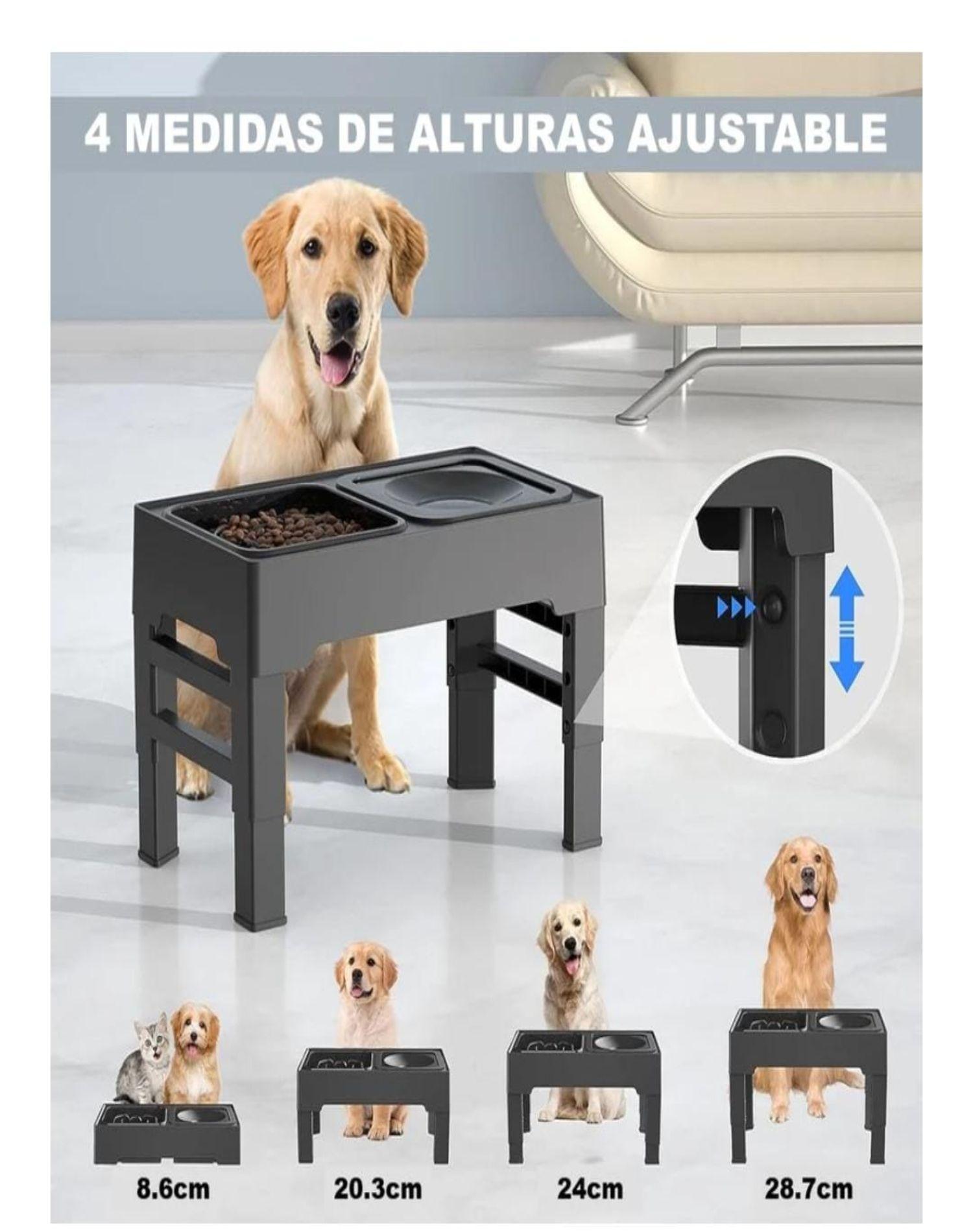 Comedero Ajustable Perros Cuenco Bebedero Lento-3