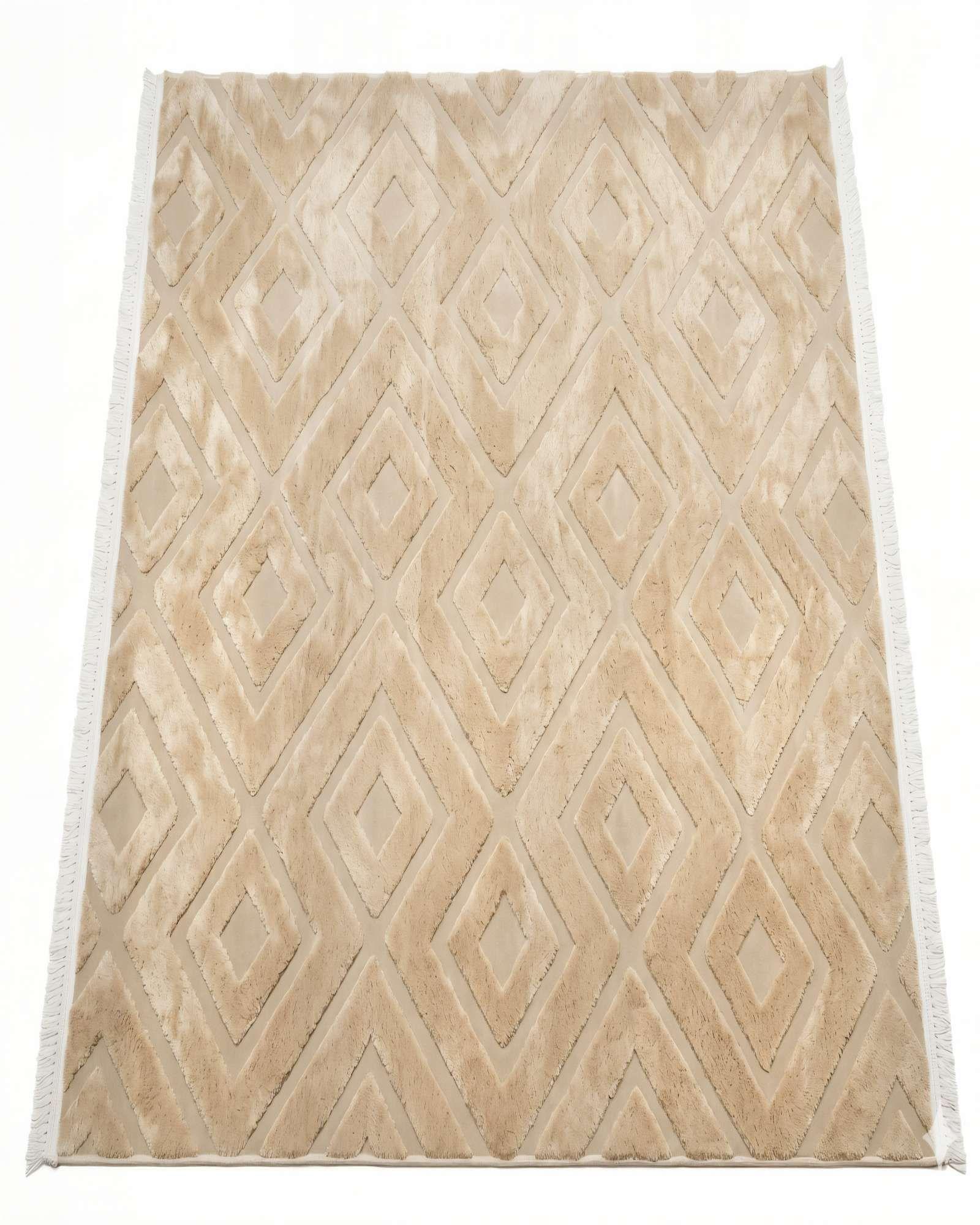 ALFOMBRA JACQUARD 180 X 200 DECORATIVA COLOR BEIGE 3-0