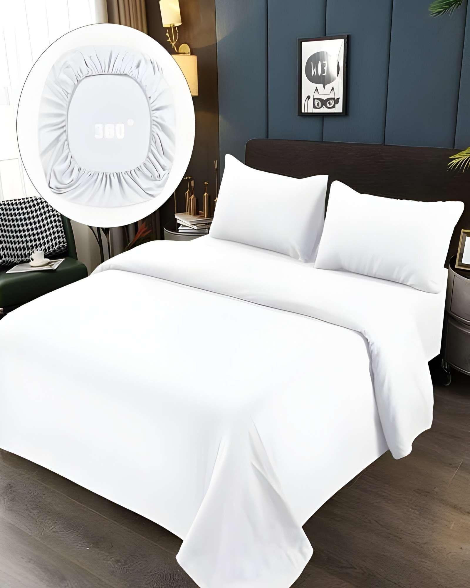 JUEGO DE SABANAS DE 500 HILOS PLAZA Y MEDIA BLANCO-3