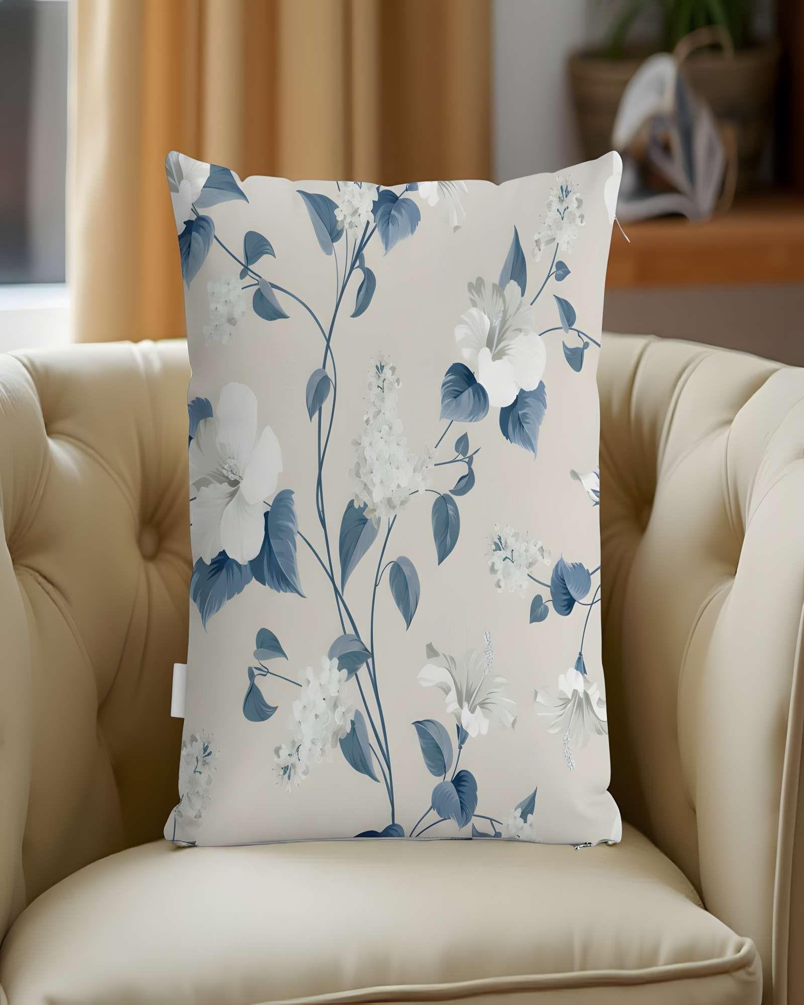 SET DE 2 FUNDAS DE COJIN FLOREADAS 45X45 BEIGE 02-3