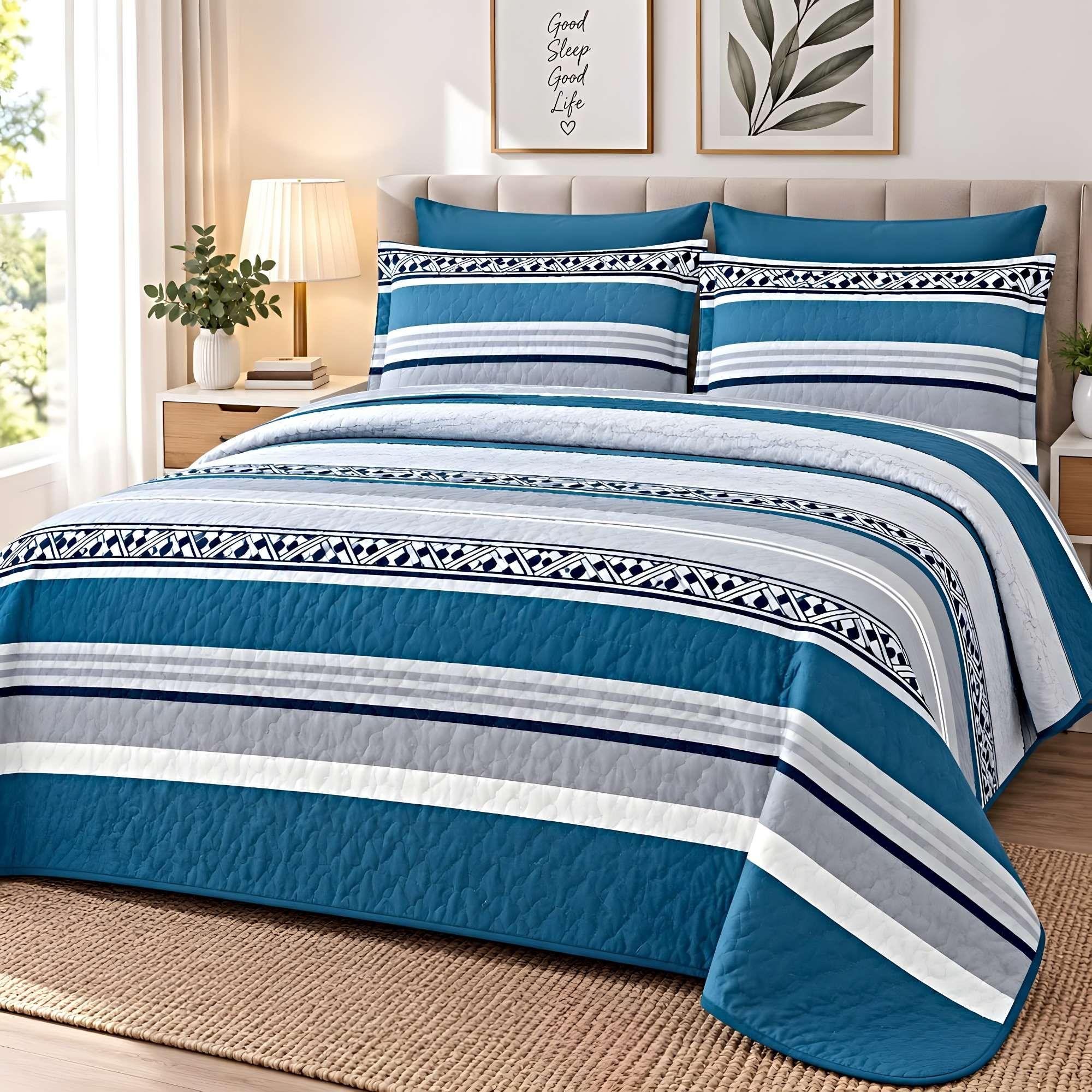 CUBRECAMA QUILT DE VERANO LIVIANO PLAZA Y MEDIA C15-3